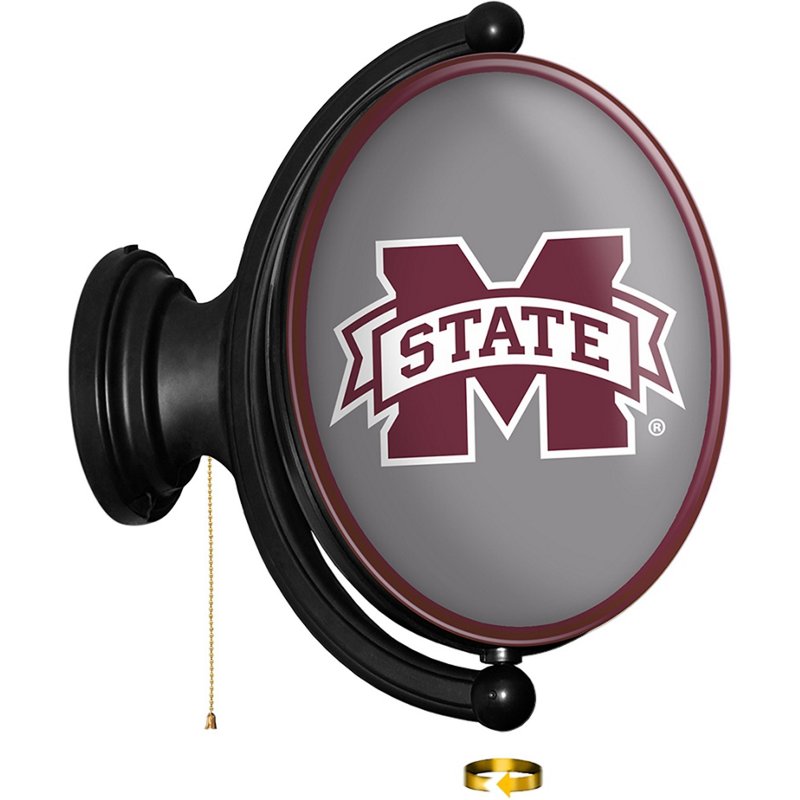 The FanBrand Mississippi State University Oval Rotating Lighted Sign