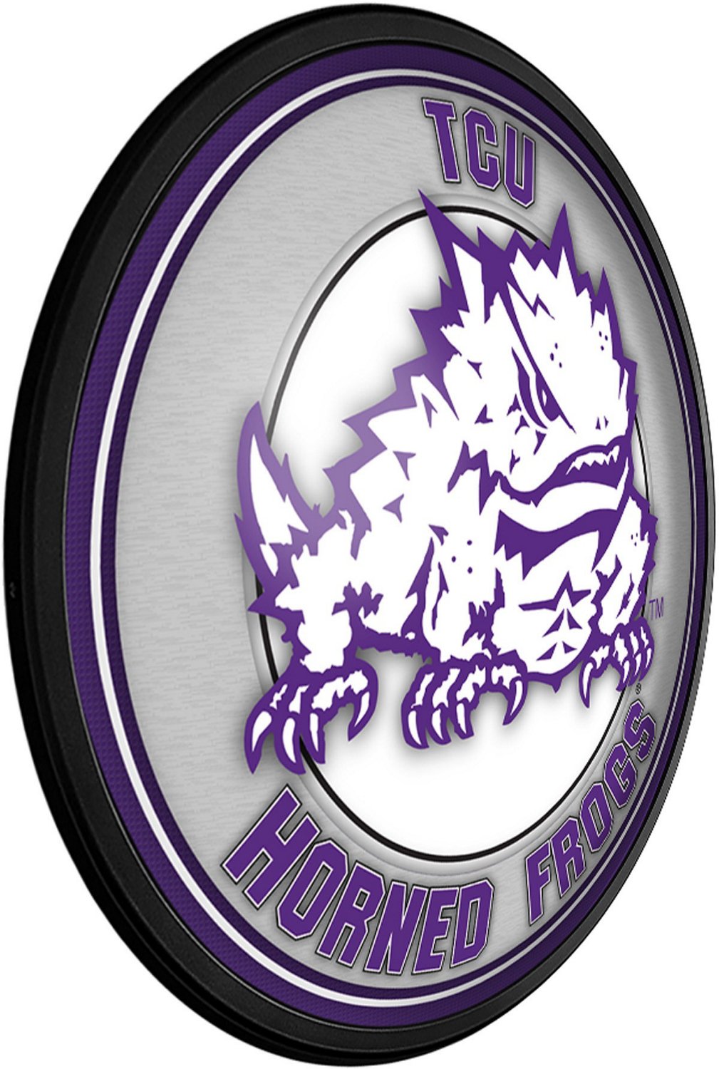 The Fan-Brand Texas Christian University Mascot Round Slimline Lighted Wall Sign - view number 2