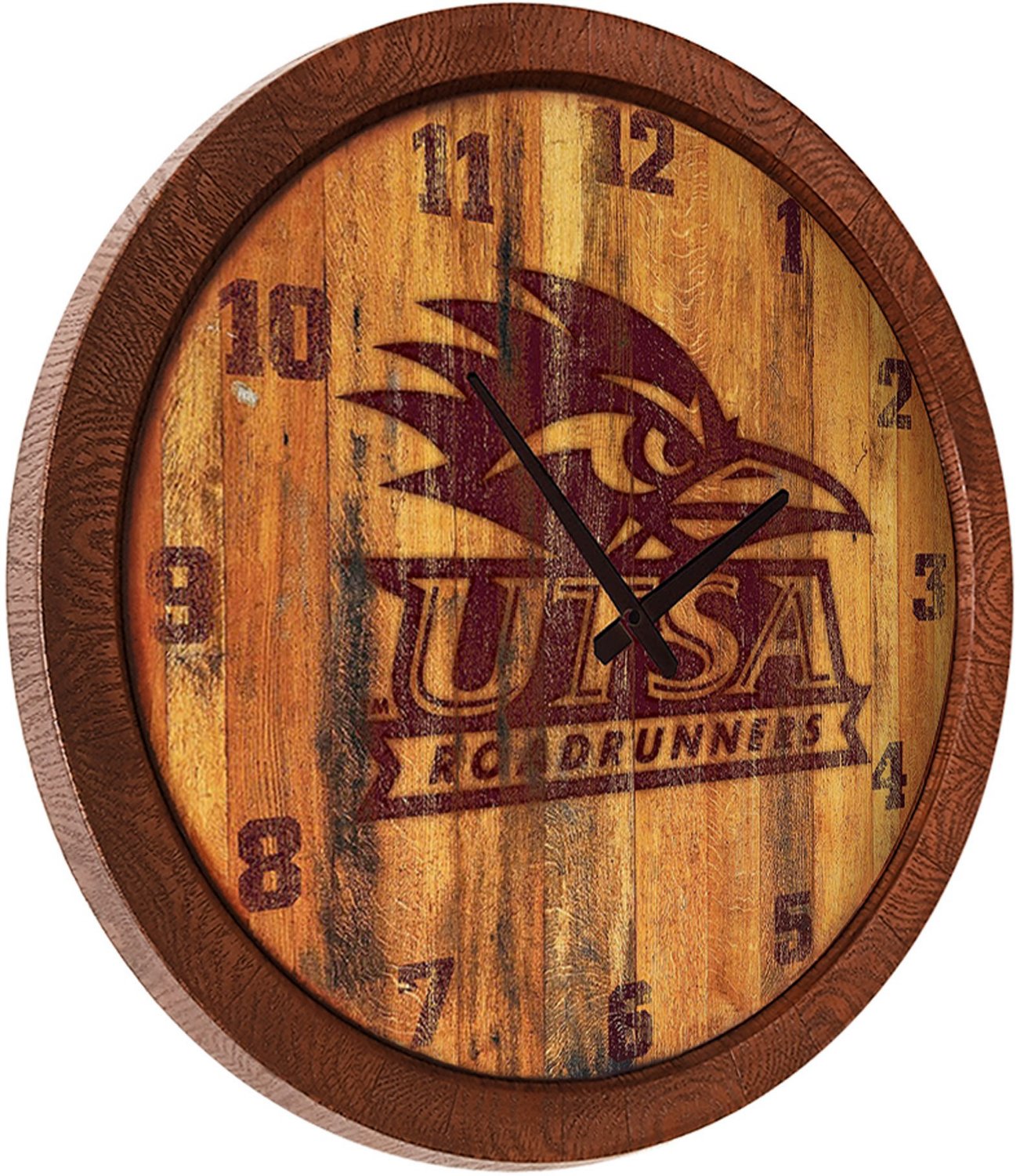 The Fan-Brand University of Texas at San Antonio Branded Faux Barrel Top Clock - view number 2