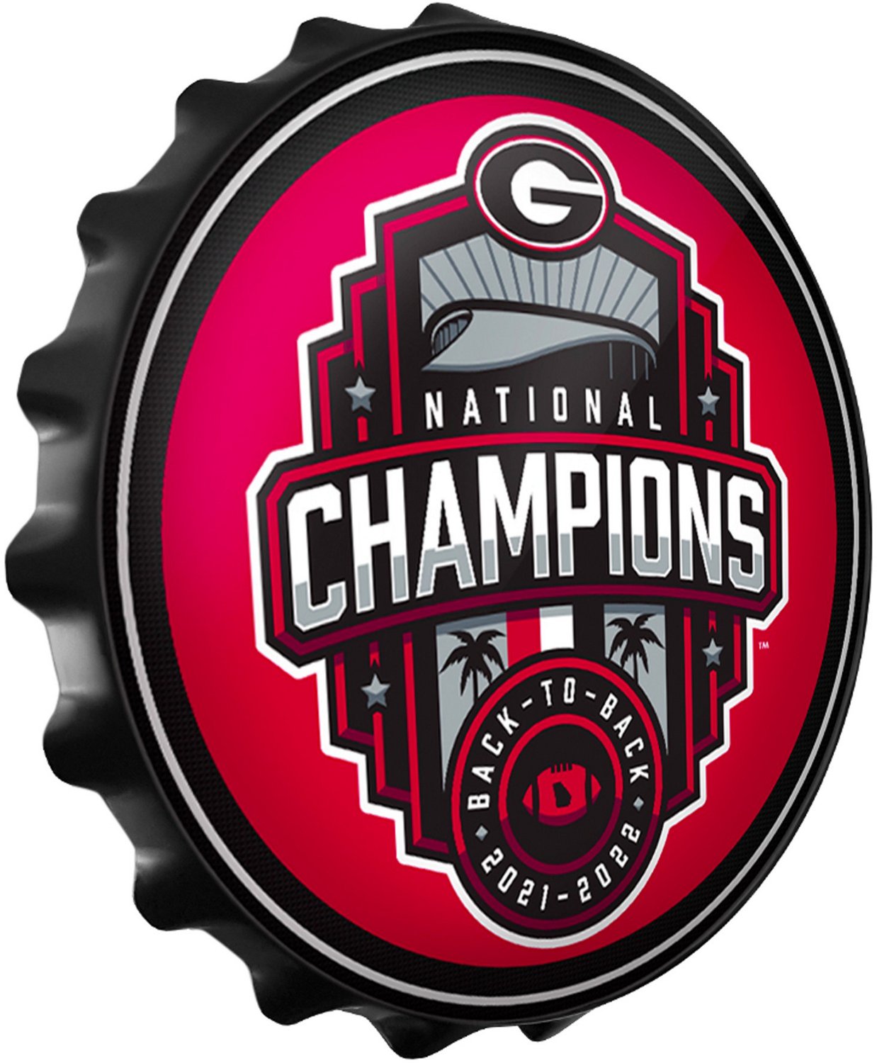 The Fan-Brand University of Georgia National Champions Bottle Cap Sign - view number 2