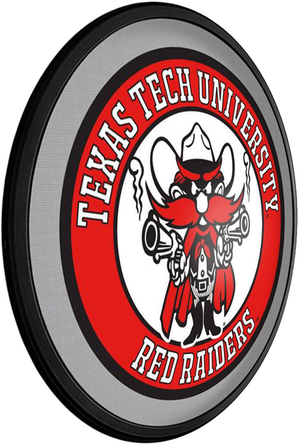 The Fan-Brand Texas Tech University Red Round Slimline Lighted Wall Sign - view number 2