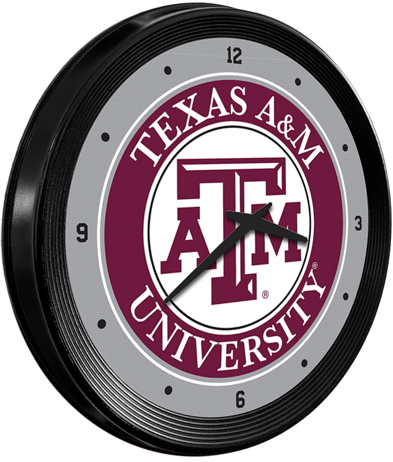 The Fan-Brand Texas A&M University Ribbed Wall Clock - view number 2