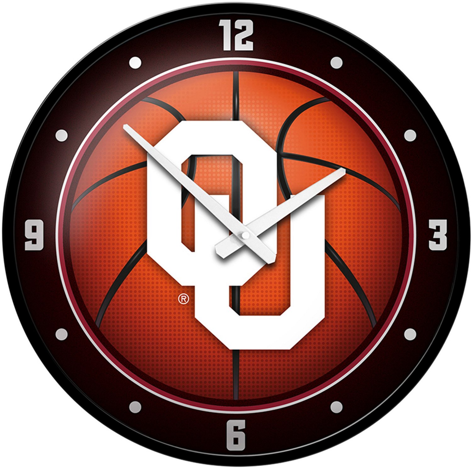 The Fan-Brand University of Oklahoma Basketball Modern Disc Clock