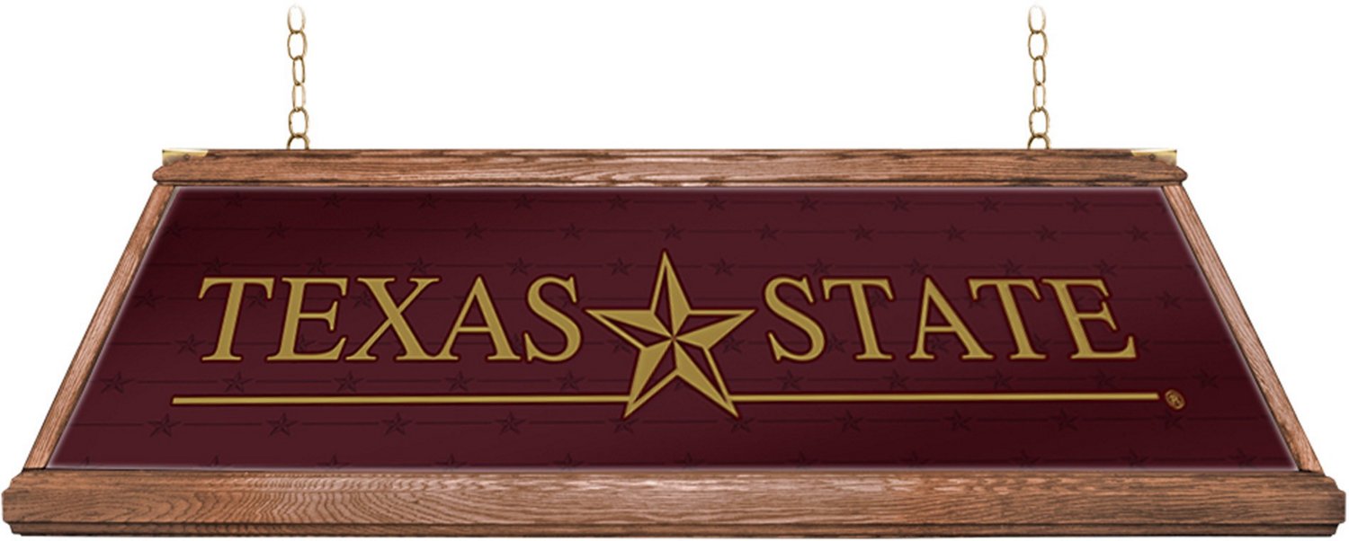 The Fan-Brand Texas State University Premium Wood Pool Table Light - view number 2