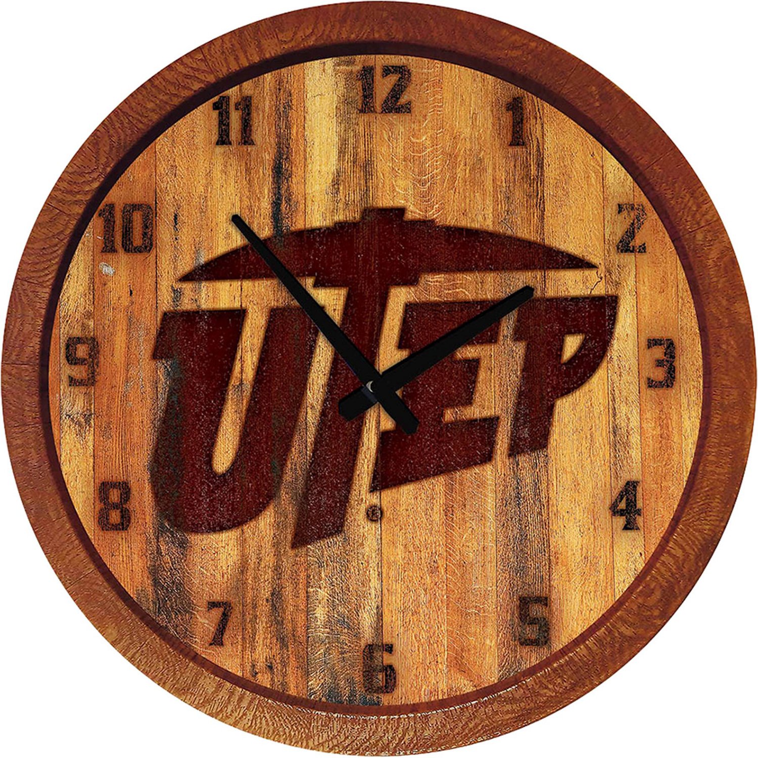 The Fan-Brand University of Texas at El Paso Faux Barrel Top Clock