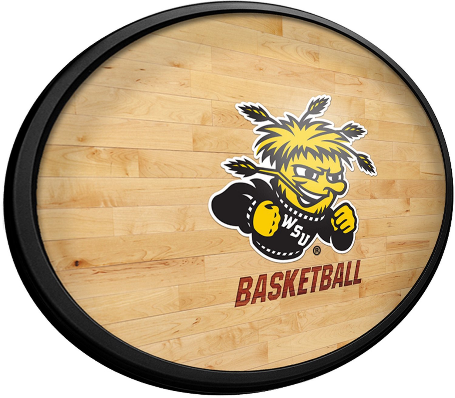 The Fan-Brand Wichita State University Hardwood Oval Slimline Lighted Wall Sign - view number 2