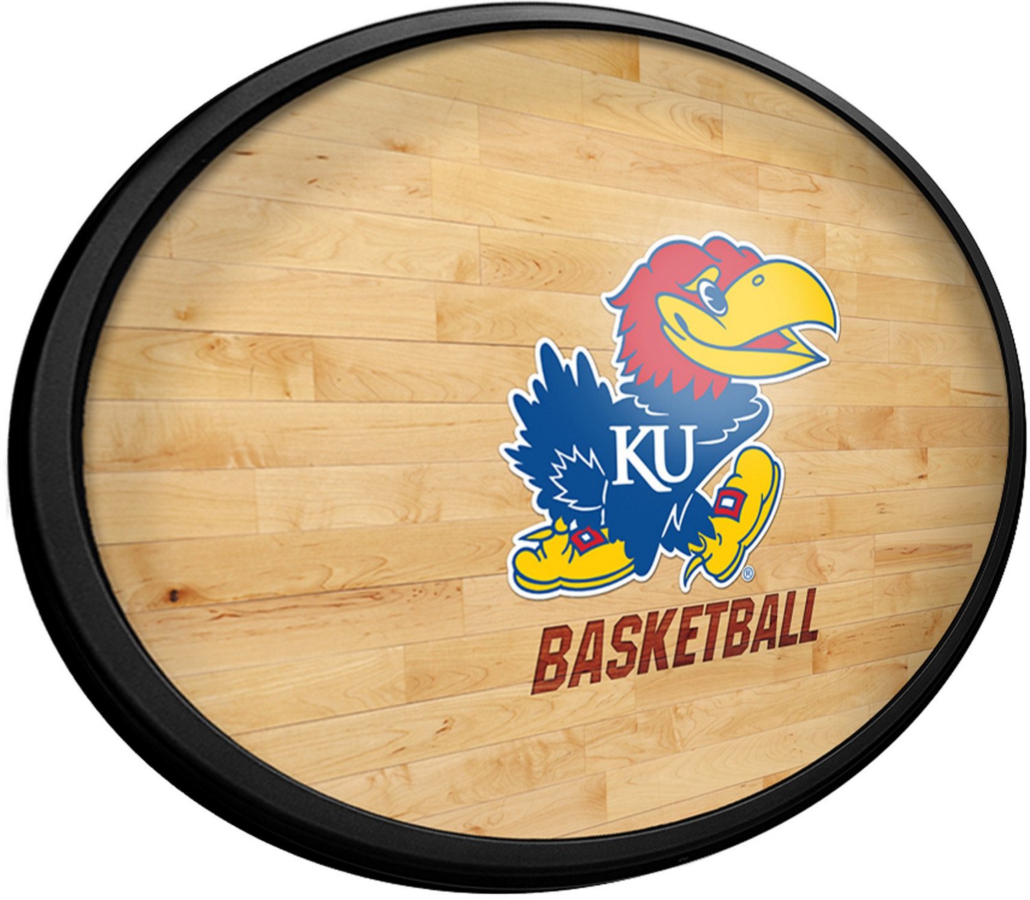 The Fan-Brand University of Kansas Hardwood Oval Slimline Lighted Sign - view number 2
