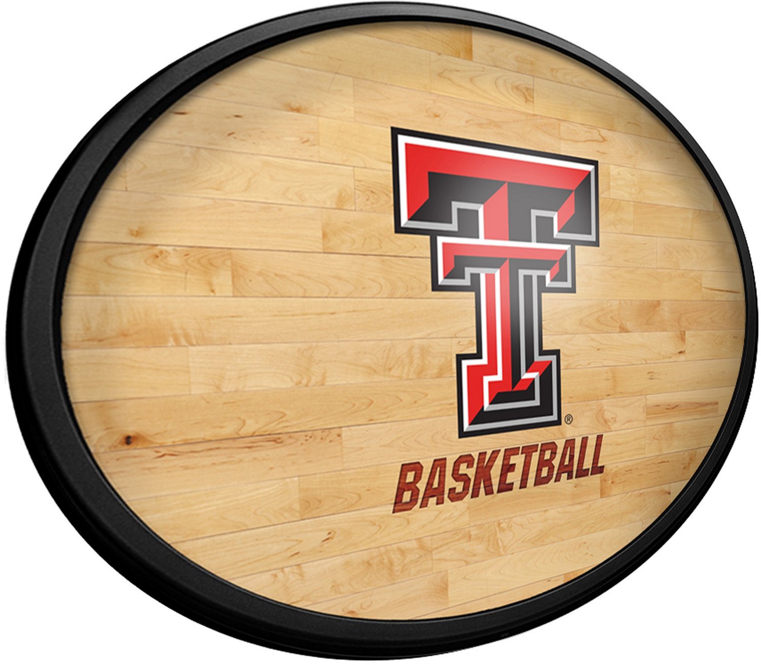 The Fan-Brand Texas Tech University Hardwood Oval Slimline Lighted Wall Sign - view number 2