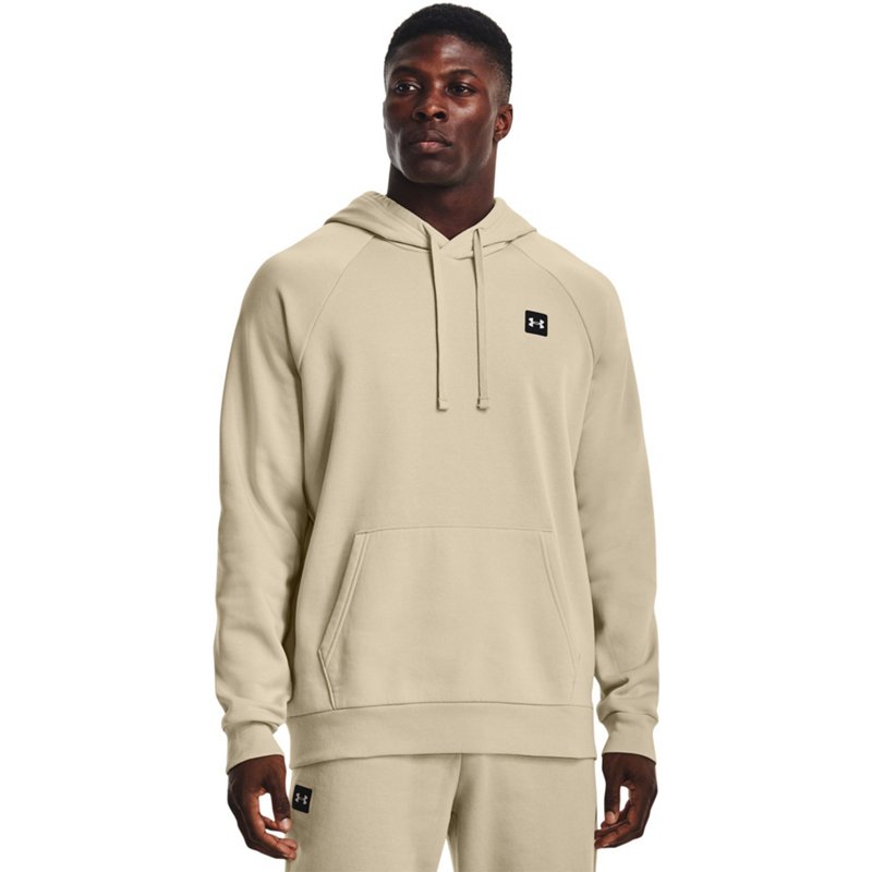 Under Armour Men's Rival Fleece Hoodie Beige/Khaki, 2X-Large - Men's Athletic Fleece at Academy Sports product image