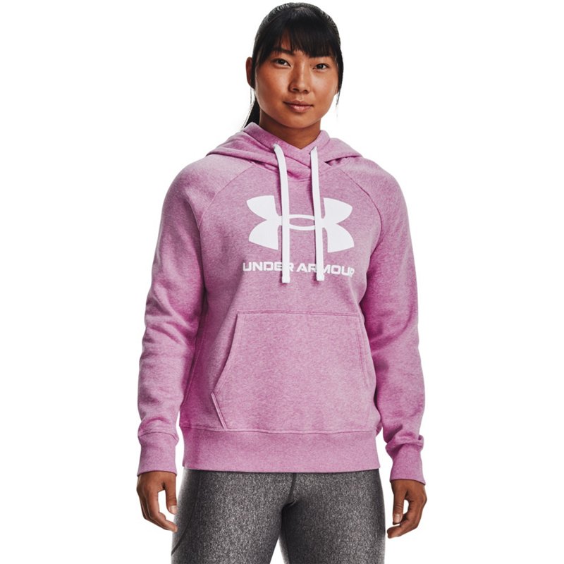 Under Armour Women's Rival Fleece Logo Hoodie Purple, Medium - Women's Athletic Fleece at Academy Sports product image