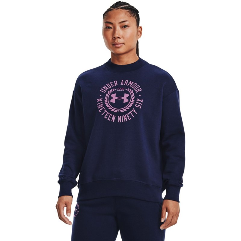 Under Armour Women's Rival Fleece Graphic Long Sleeve T-Shirt Navy Blue, X-Large - Women's Athletic Fleece at Academy Sports product image