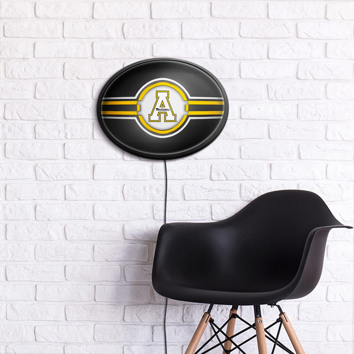 The Fan-Brand Appalachian State University Original Round Oval Slimline Lighted Wall Sign - view number 3