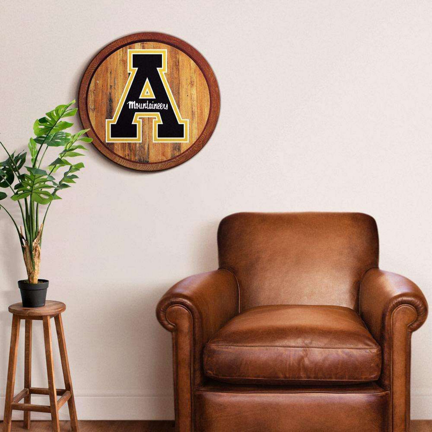The Fan-Brand Appalachian State University Faux Barrel Top Sign  - view number 3
