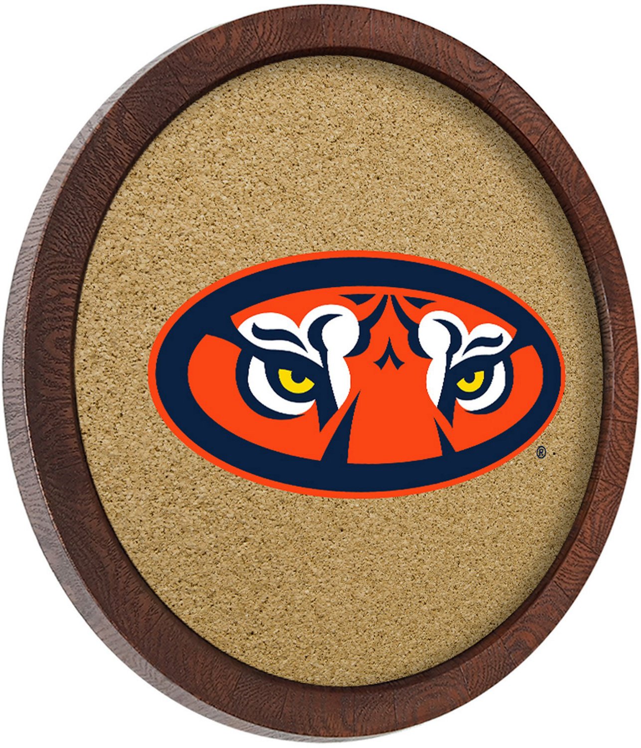 The Fan-Brand Auburn University Tiger Eyes “Faux” Barrel Framed Cork Board - view number 2