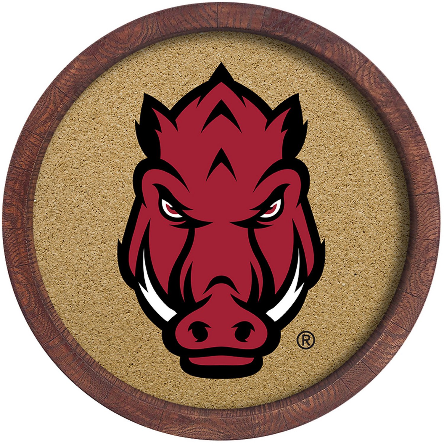The Fan-Brand University of Arkansas Tusk “Faux” Barrel Framed Cork Board                                                    - view number 1