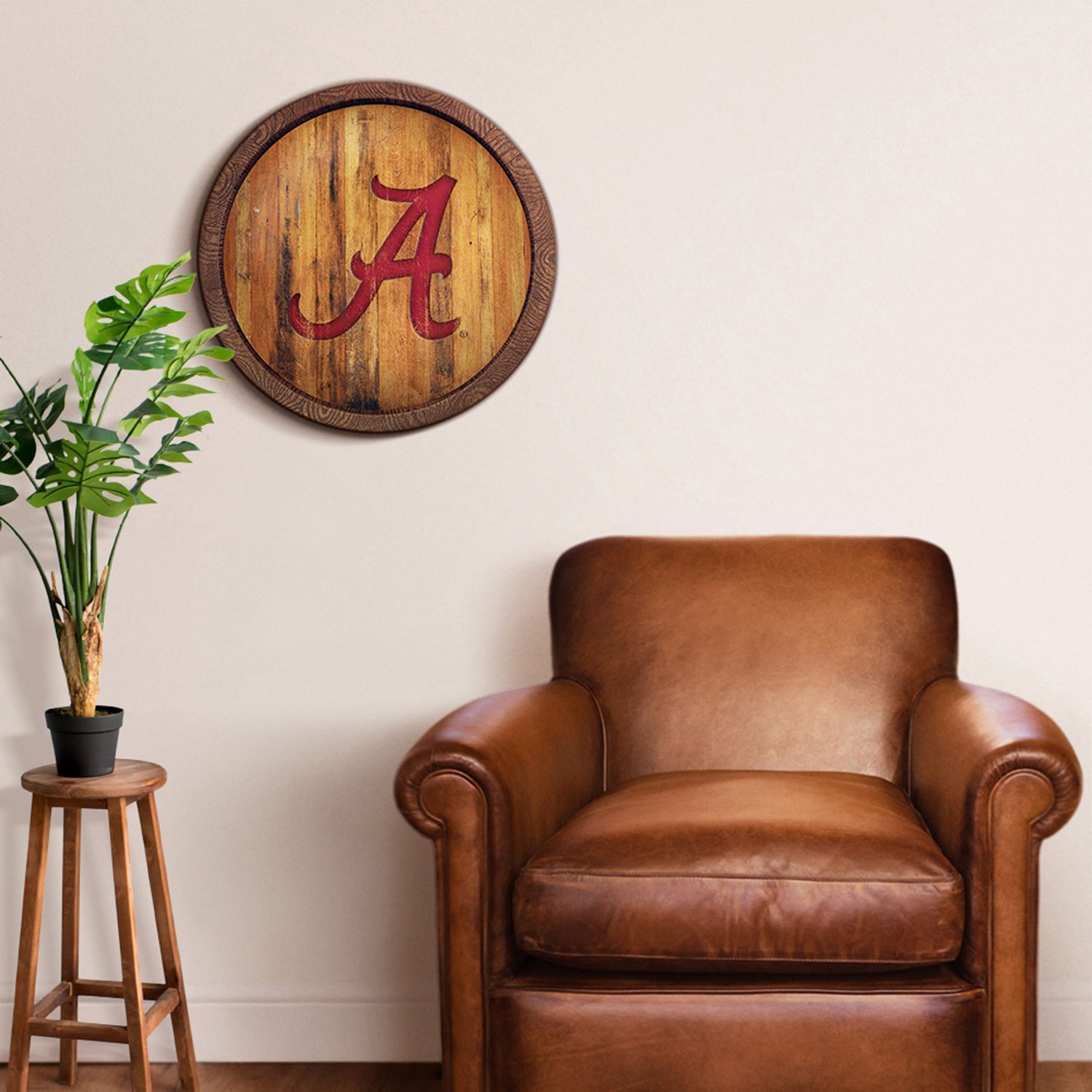 The Fan-Brand University of Alabama Weathered Faux Barrel Top Sign  - view number 3