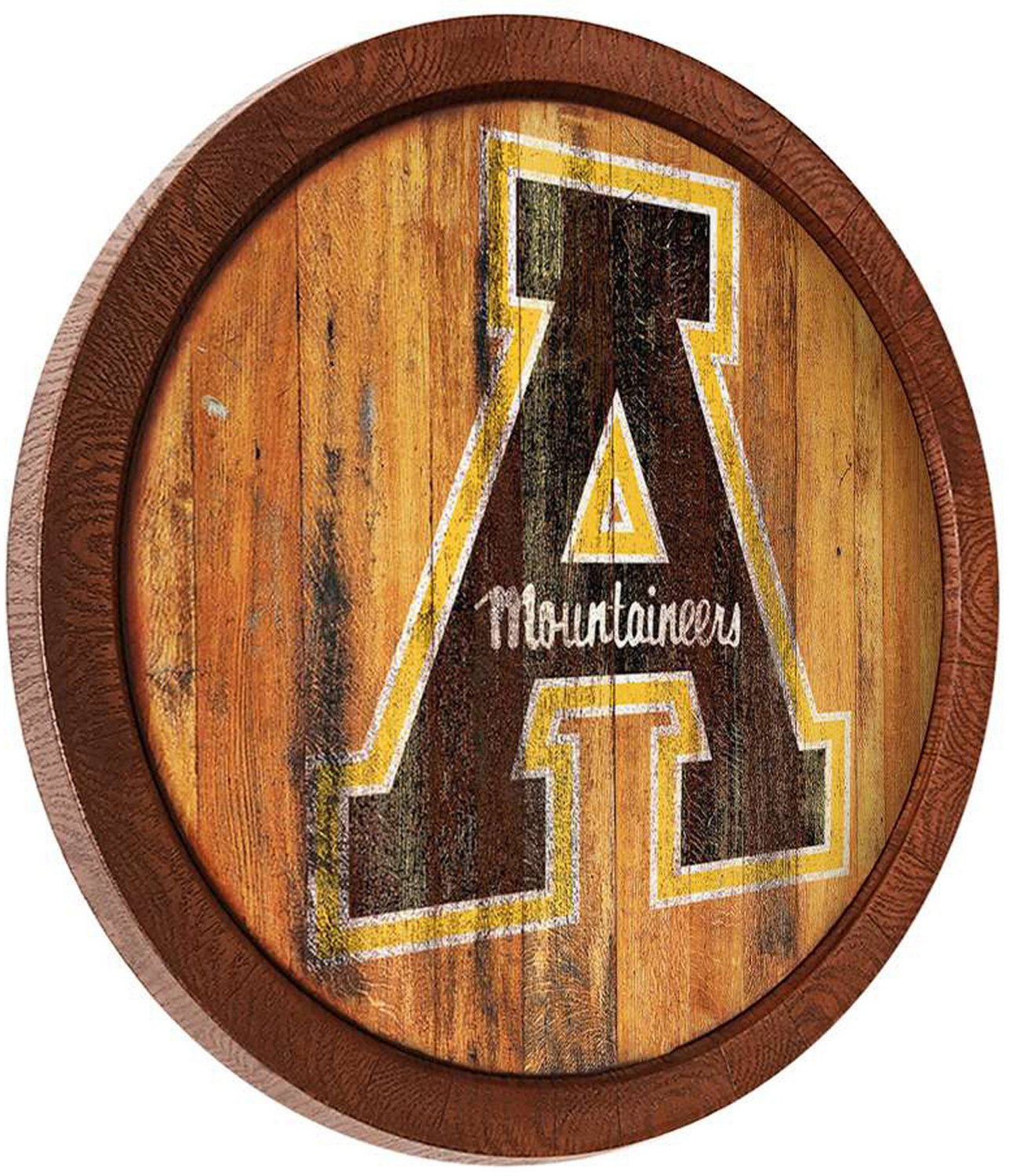 The Fan-Brand Appalachian State University Weathered Faux Barrel Top Sign  - view number 2