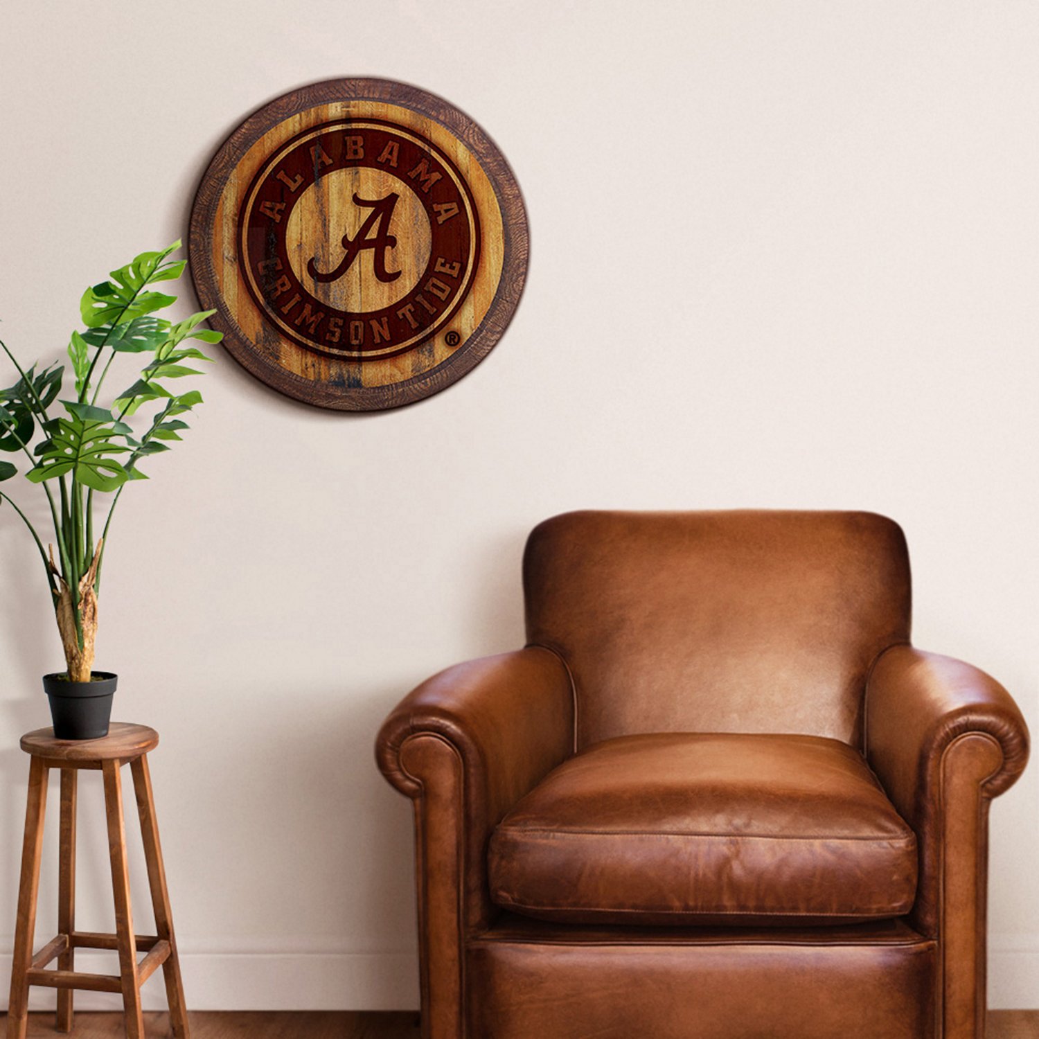 The Fan-Brand University of Alabama School Seal Branded Faux Barrel Top Sign  - view number 3