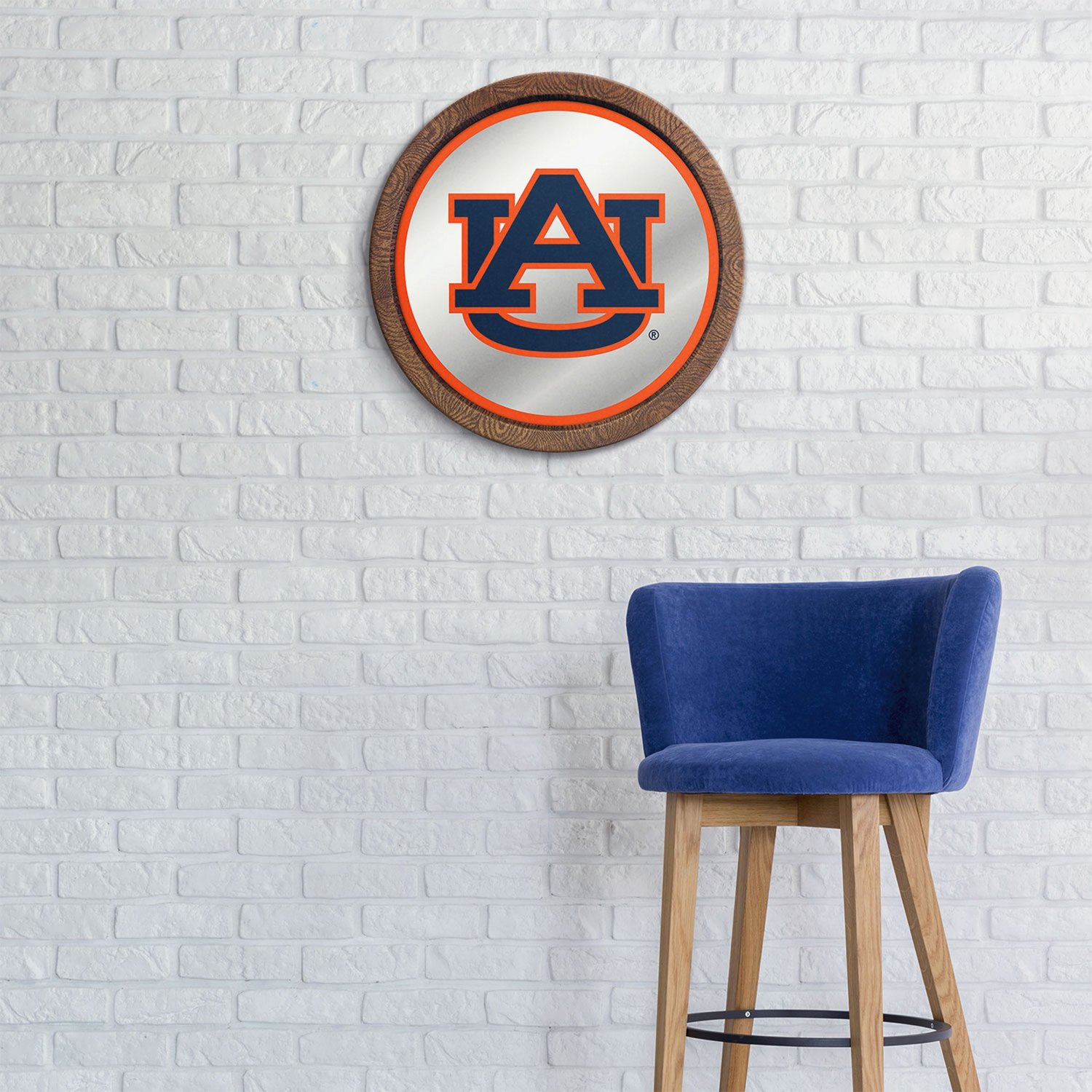 The Fan-Brand Auburn University Faux Barrel Top Mirrored Sign - view number 3