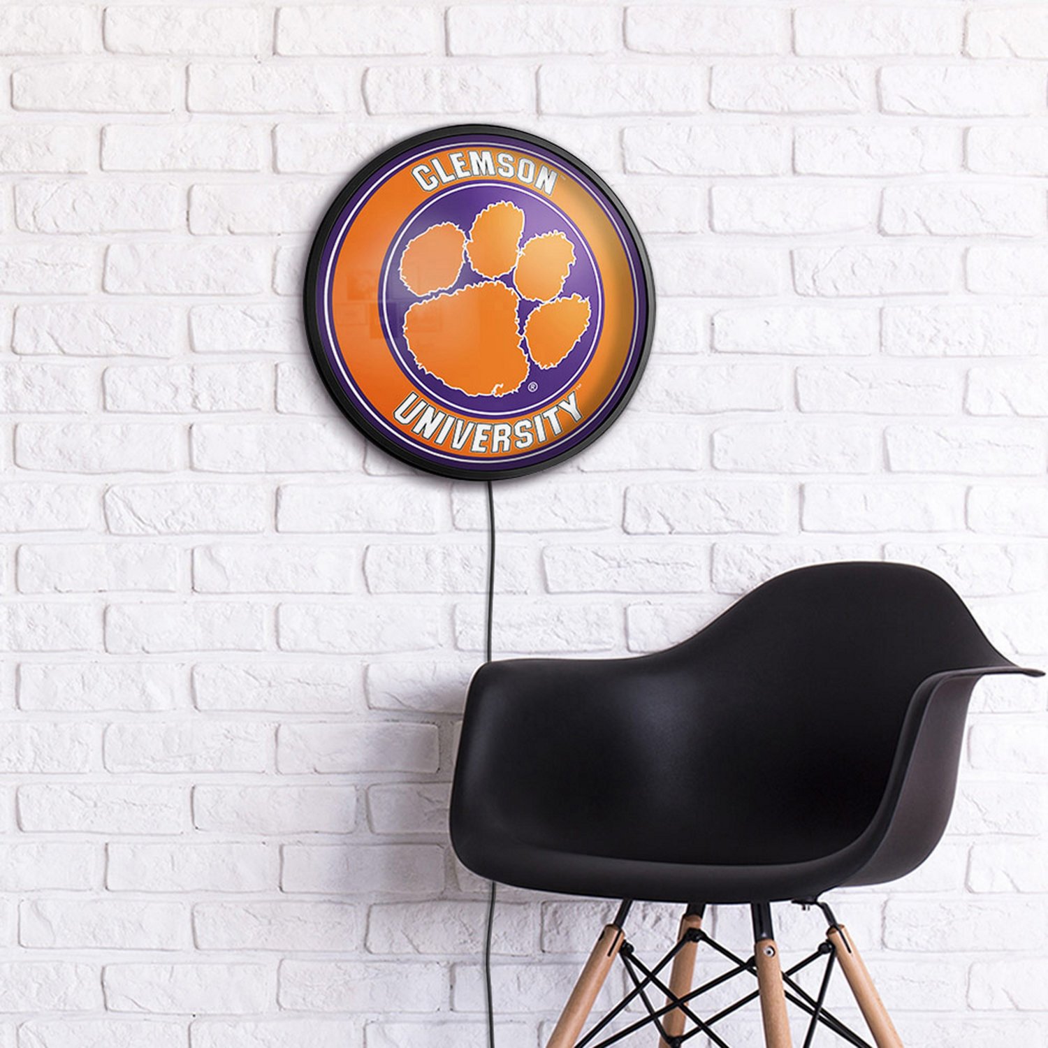 The Fan-Brand Clemson University Round Slimline Lighted Sign                                                                     - view number 4