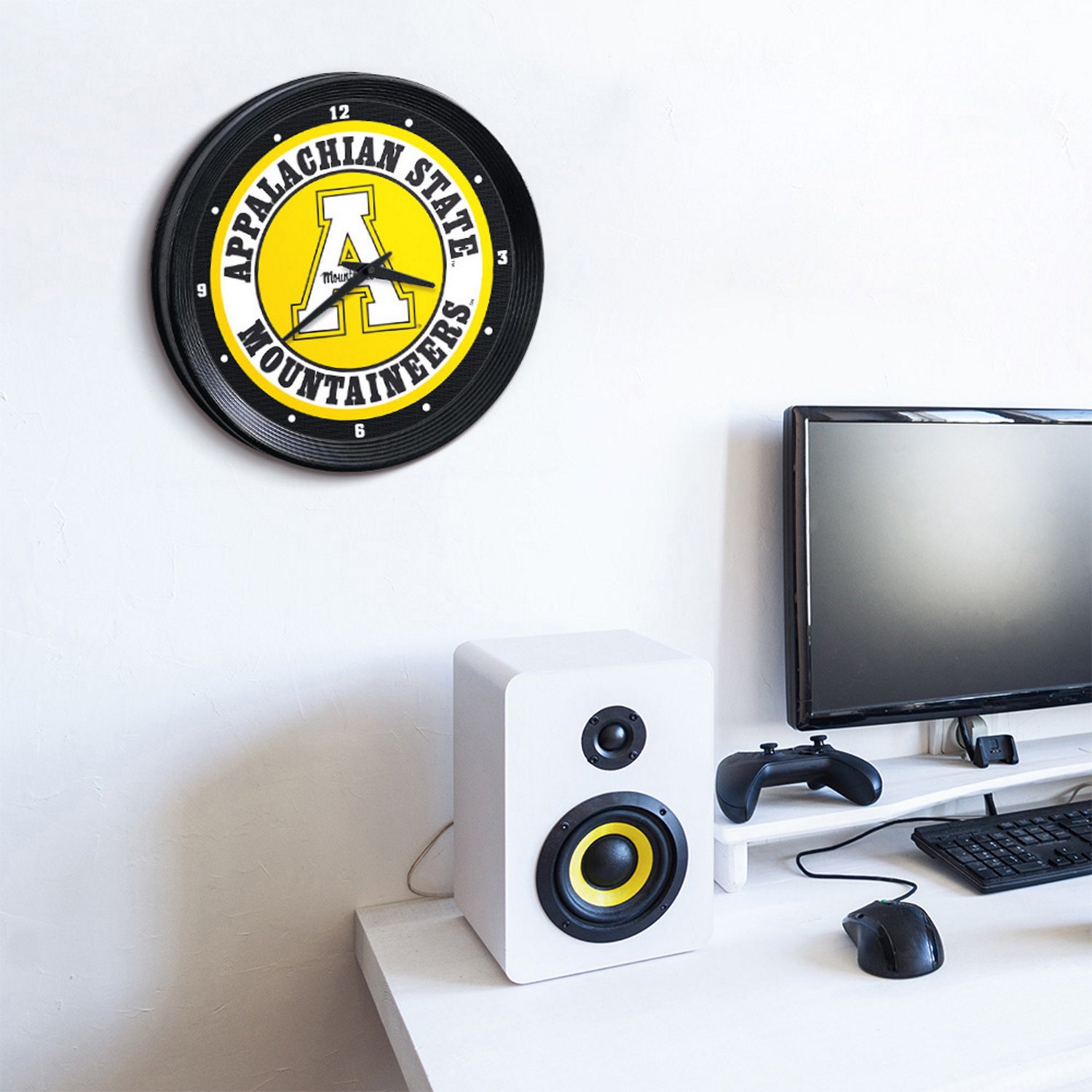 The Fan-Brand Appalachian State University Ribbed Wall Clock Sign - view number 3