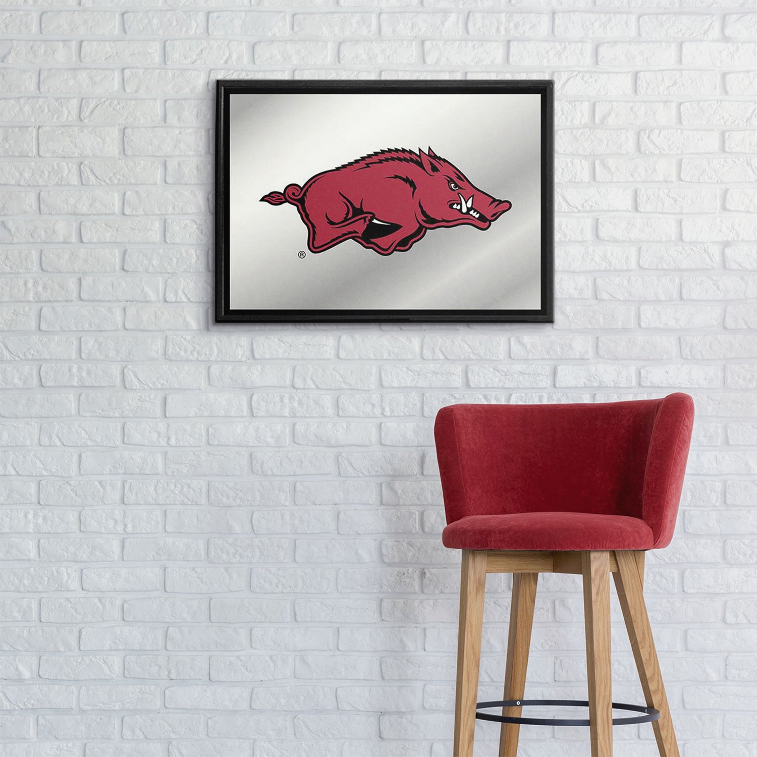 The Fan-Brand University of Arkansas Mascot Framed Mirrored Wall Sign - view number 3