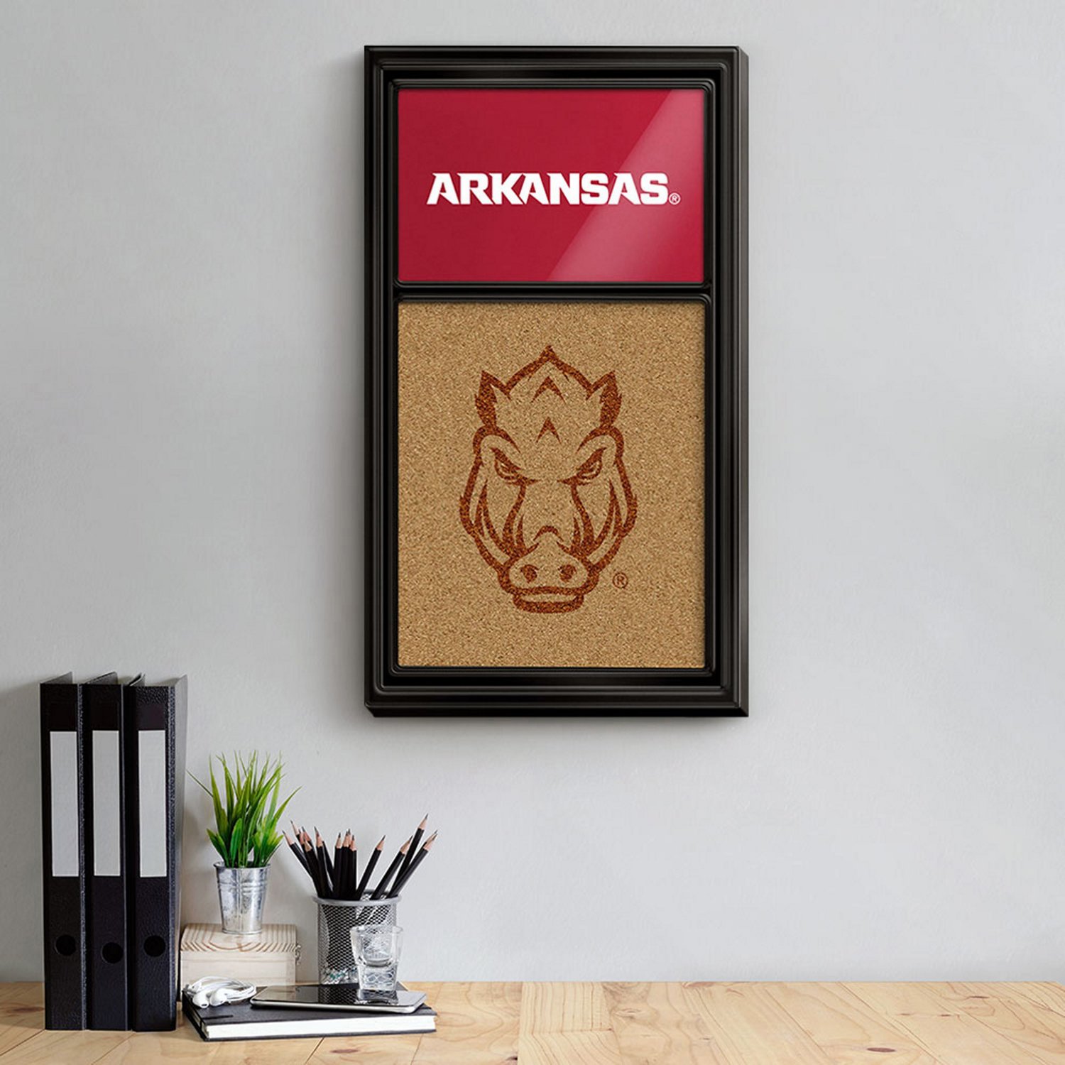 The Fan-Brand University of Arkansas Dual Logo Cork Note Board - view number 3