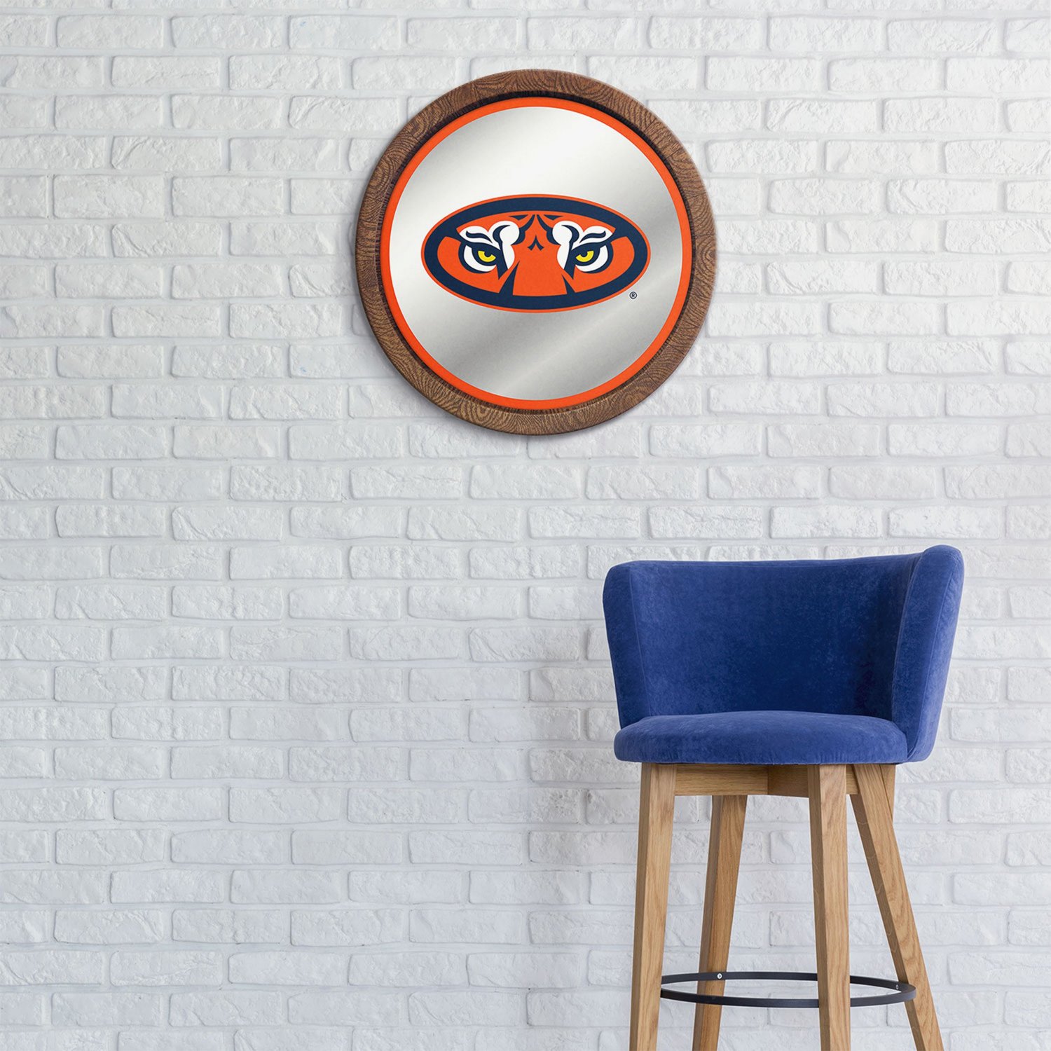 The Fan-Brand Auburn University Mascot Faux Barrel Top Mirrored Sign - view number 3