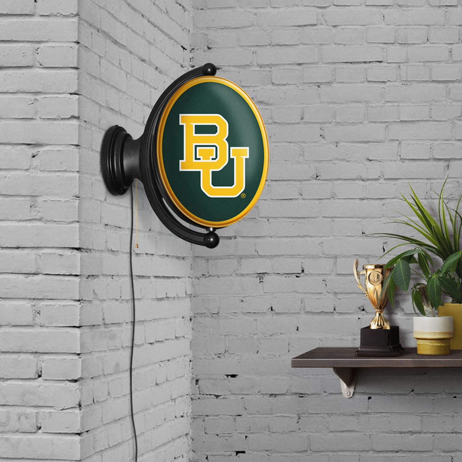The Fan-Brand Baylor University Oval Rotating Lighted Sign - view number 4