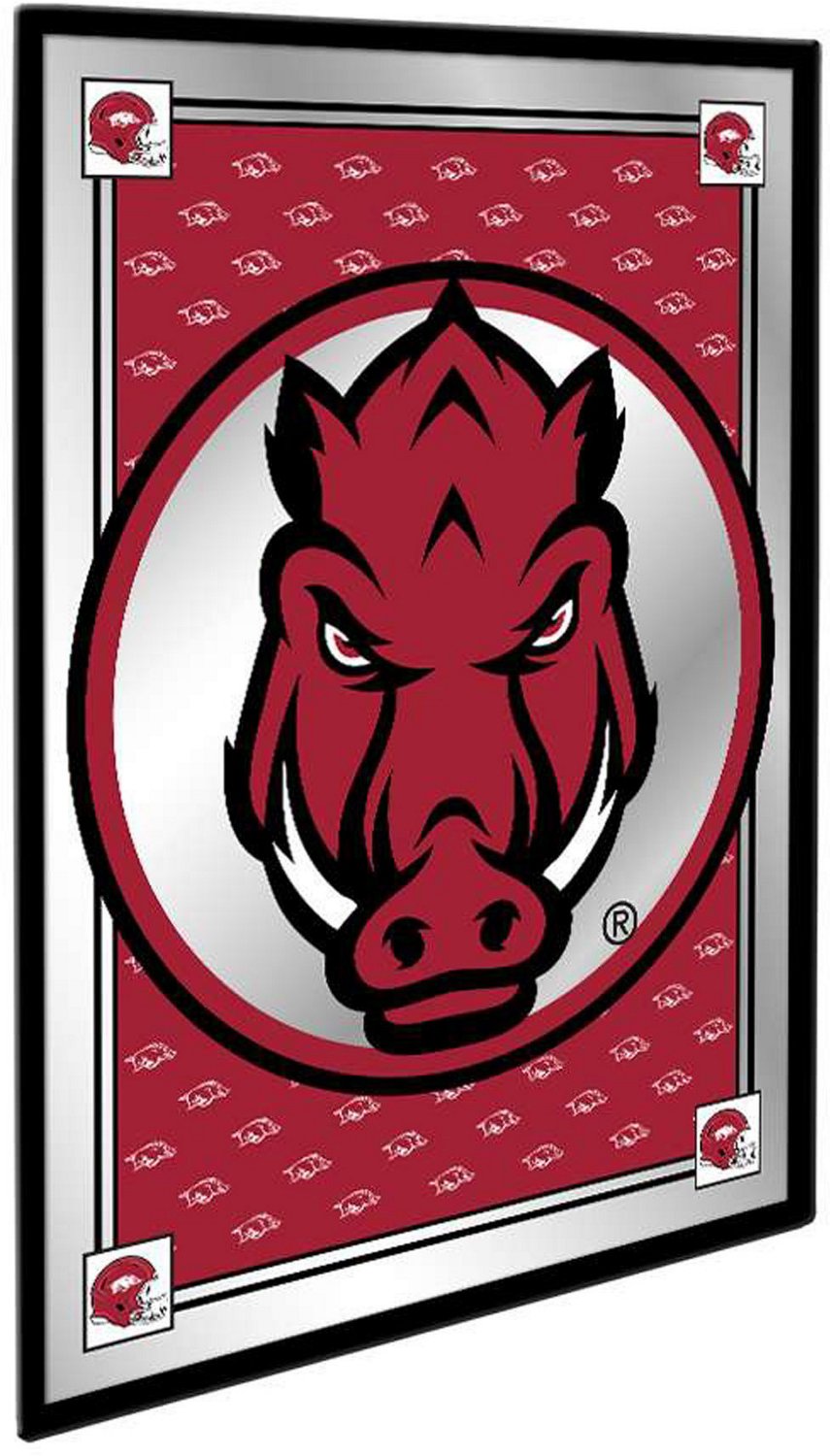 The Fan-Brand University of Arkansas Tusk Stare Team Spirit Framed Mirrored Wall Sign - view number 2