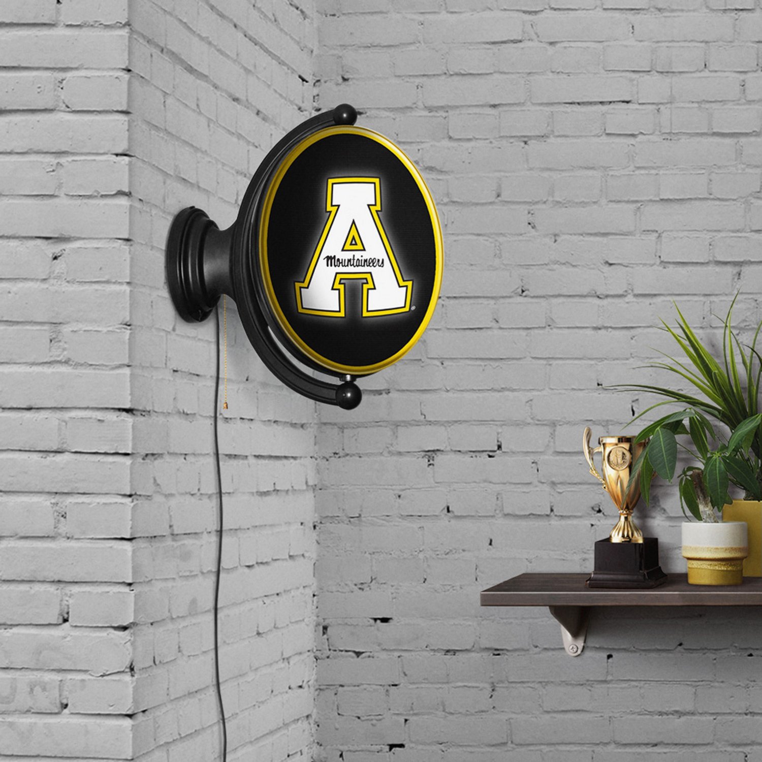 The Fan-Brand Appalachian State University Oval Rotating Lighted Sign - view number 4
