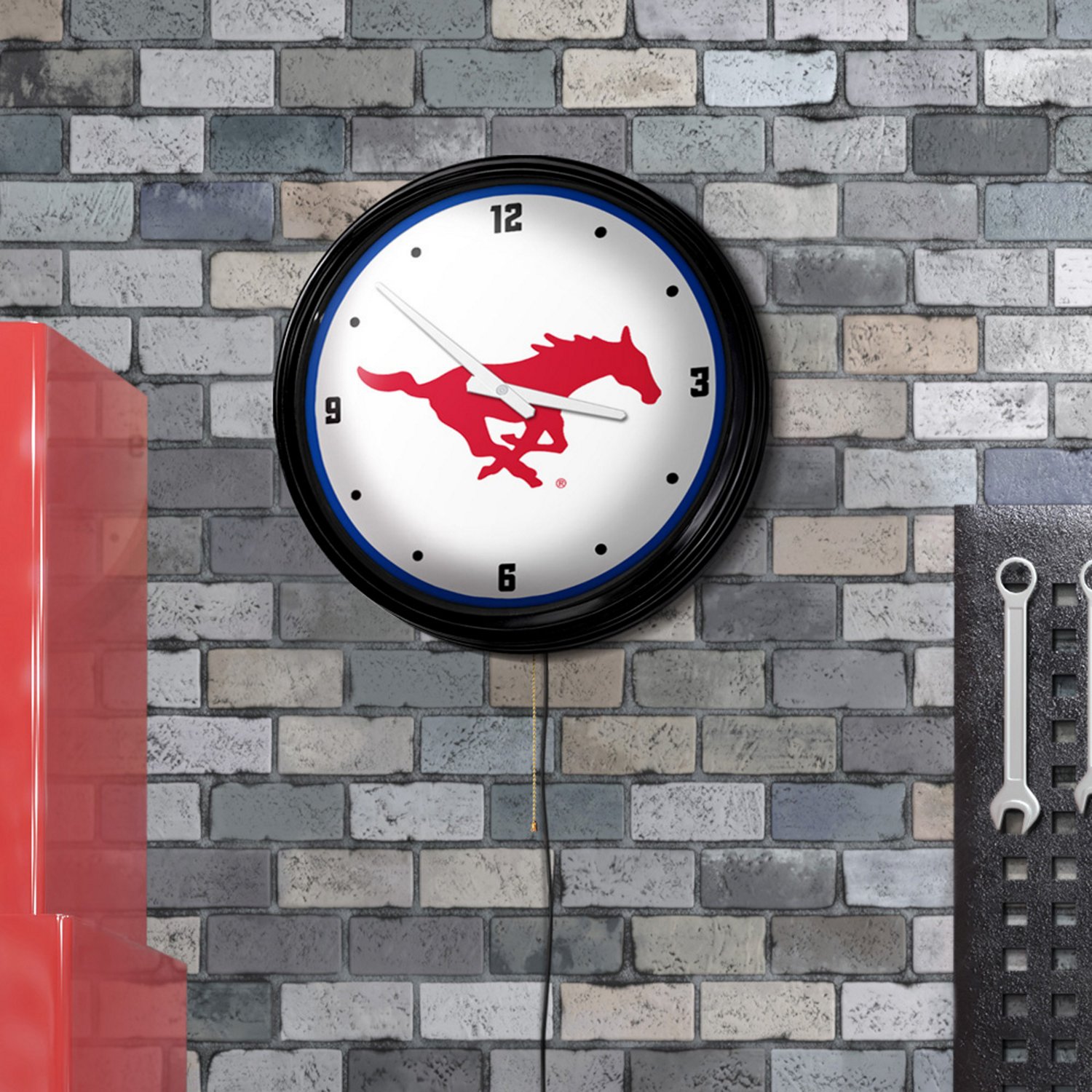 The Fan-Brand Southern Methodist University Retro Lighted Wall Clock  - view number 3