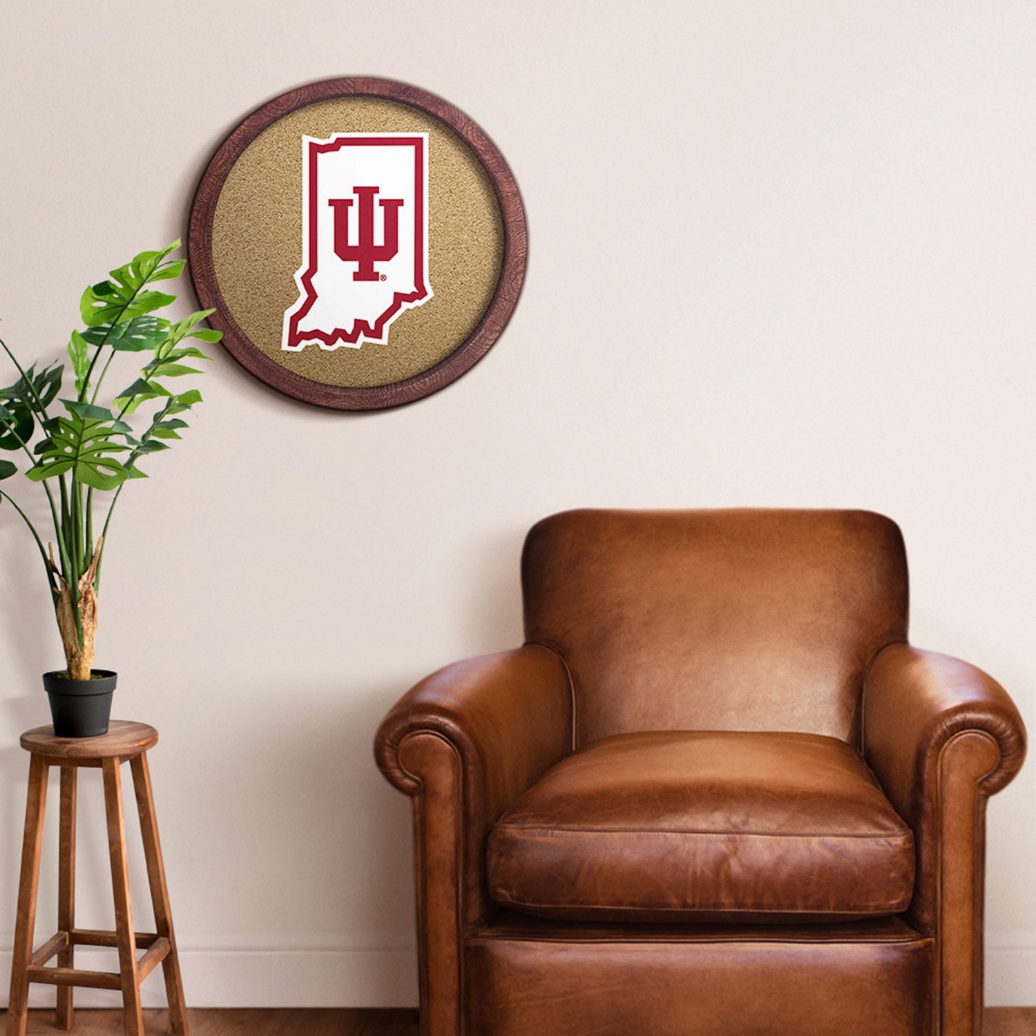The Fan-Brand Indiana University State “Faux” Barrel Framed Cork Board - view number 3
