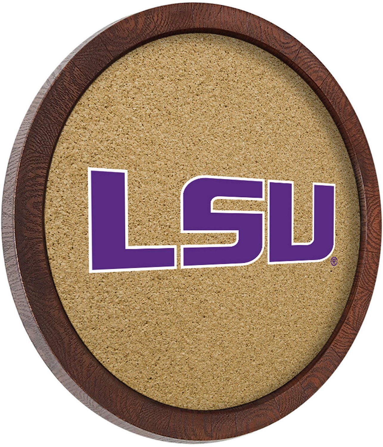 The Fan-Brand Louisiana State University “Faux” Barrel Framed Cork Board - view number 2
