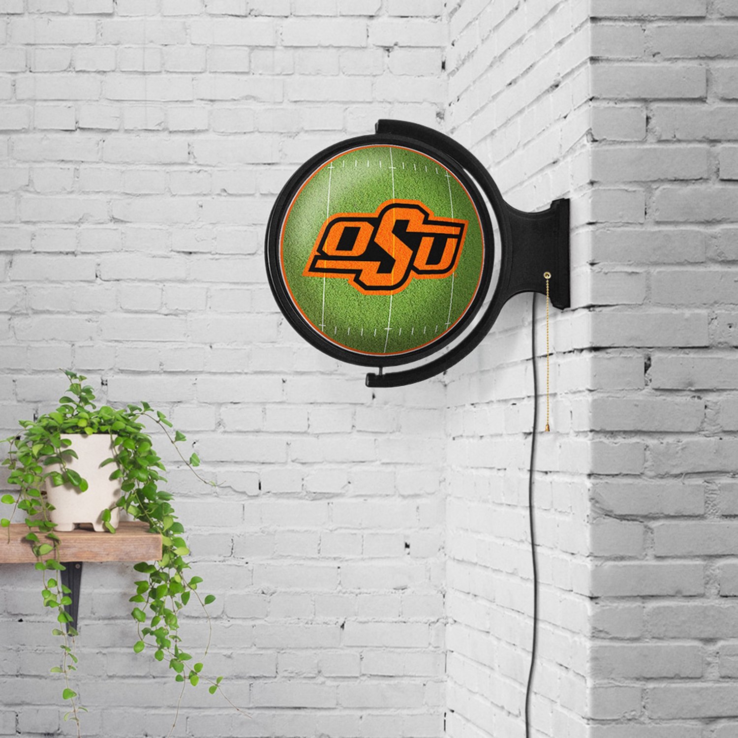 The Fan-Brand Oklahoma State University On the 50 Rotating Lighted Sign  - view number 3