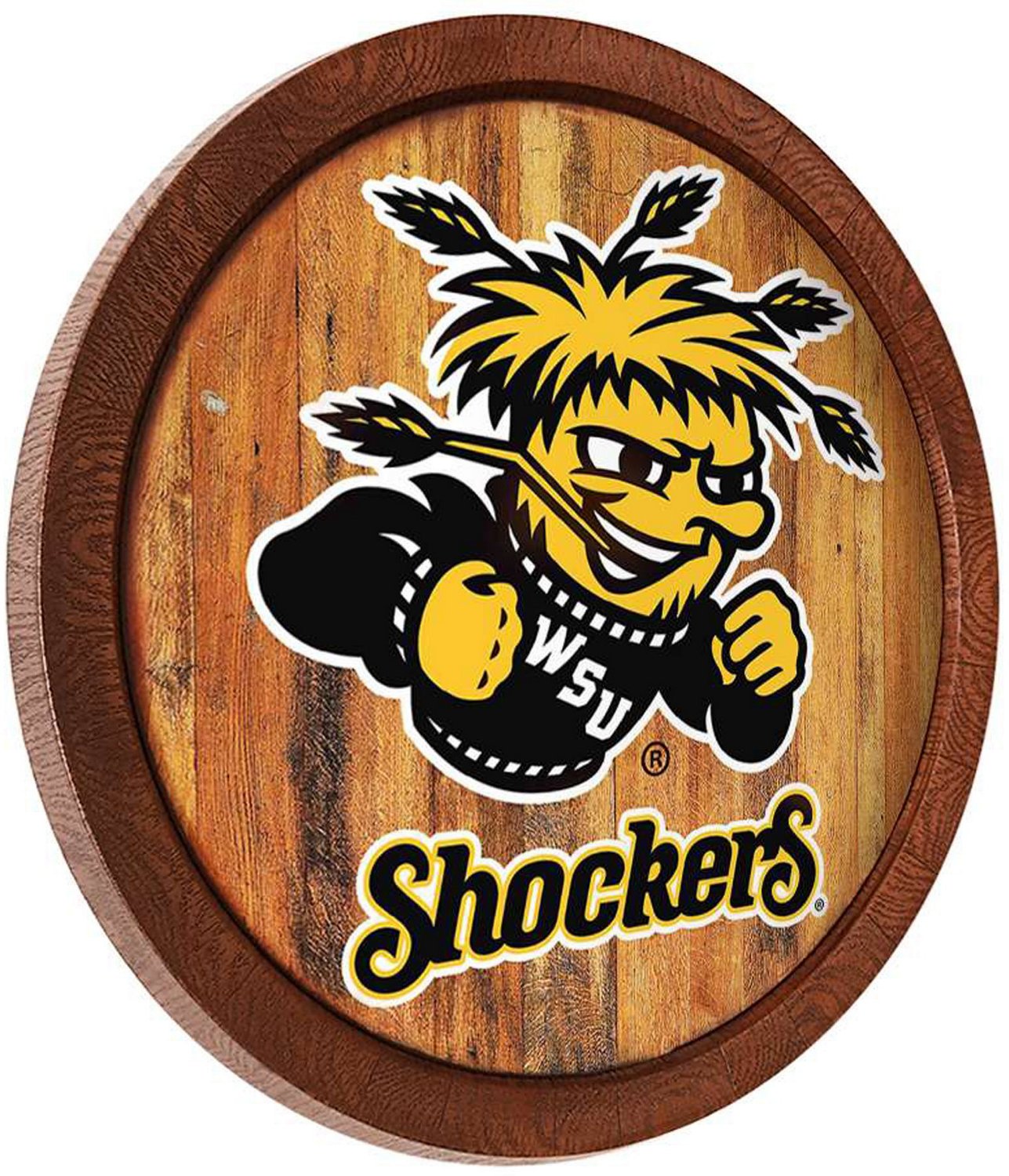 The Fan-Brand Wichita State University Faux Barrel Top Sign  - view number 2