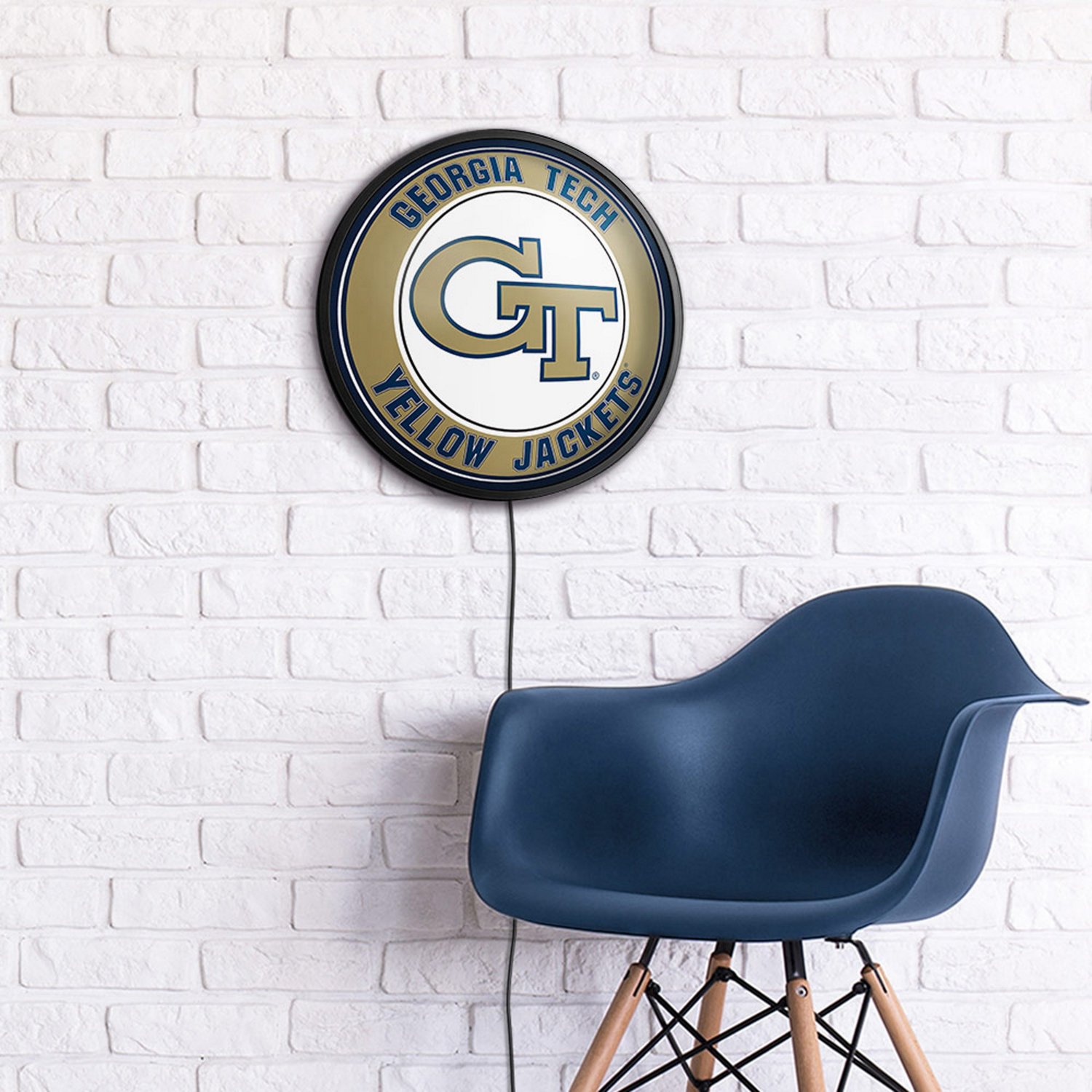 The Fan-Brand Georgia Tech Round Slimline Lighted Sign - view number 4