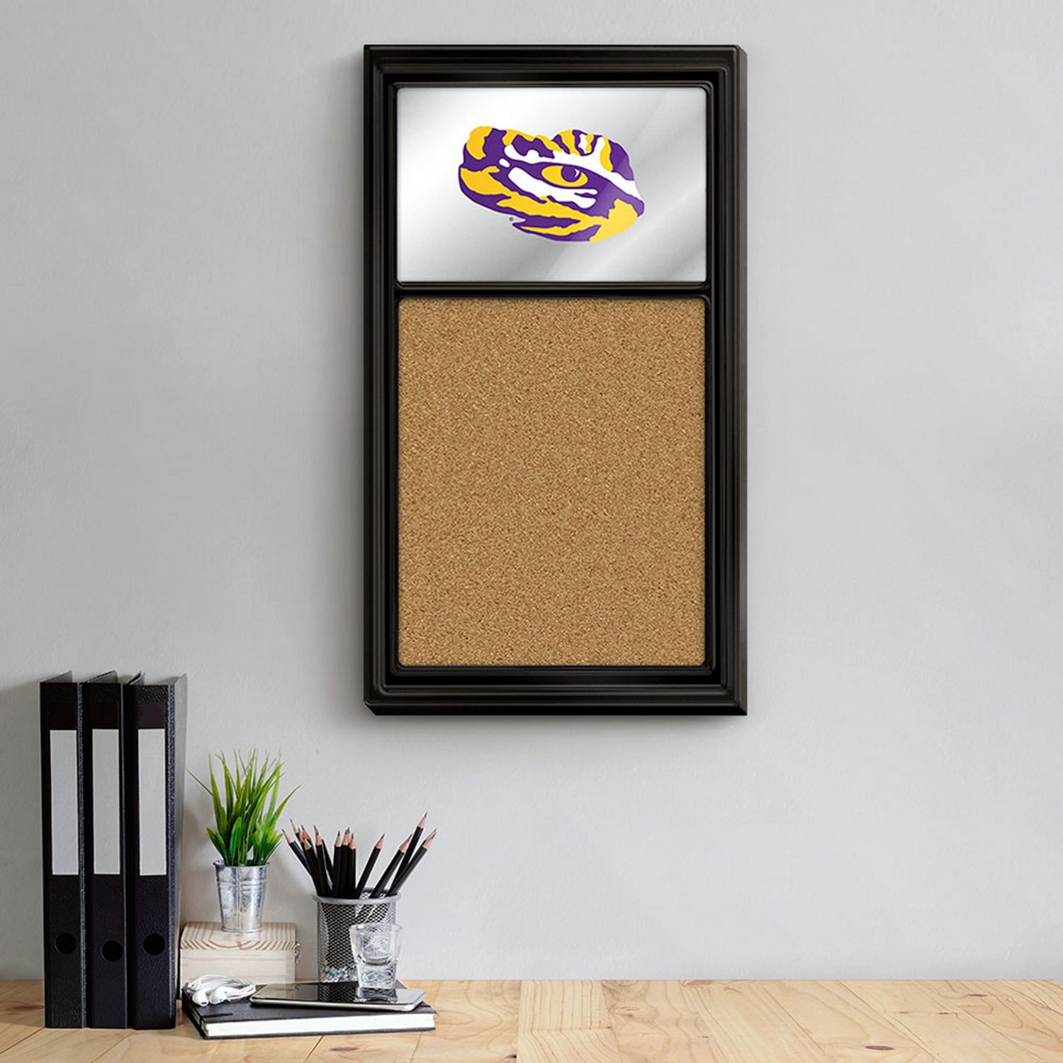 The Fan-Brand Louisiana State University Tiger Eye Mirrored Cork Note Board - view number 3