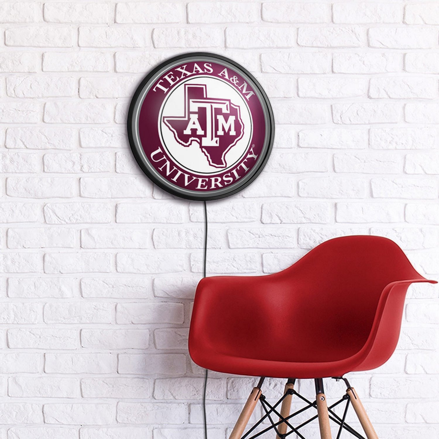 The Fan-Brand Texas A&M University Round Slimline Lighted Wall Sign - view number 4