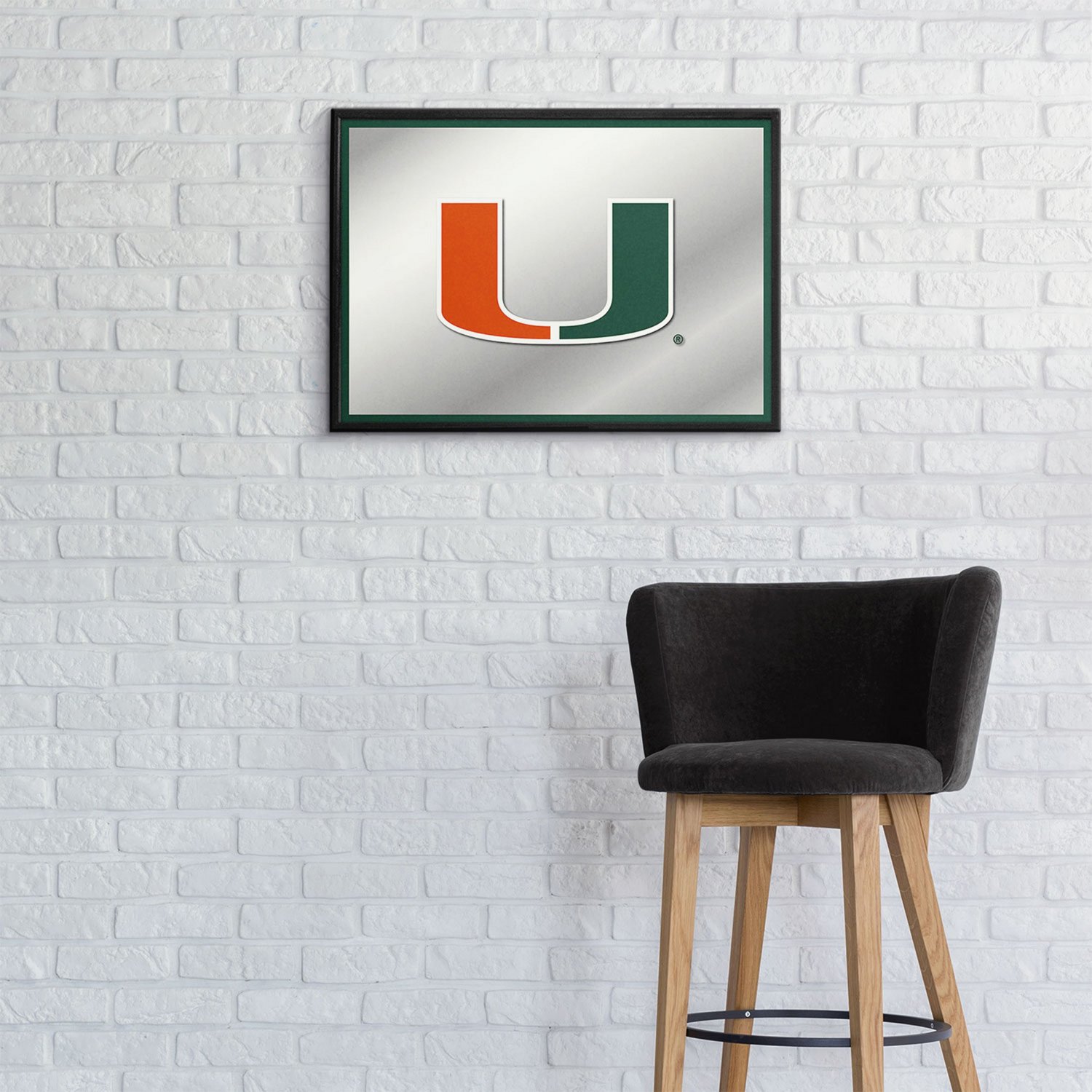 The Fan-Brand University of Miami Framed Mirrored Wall Sign - view number 3