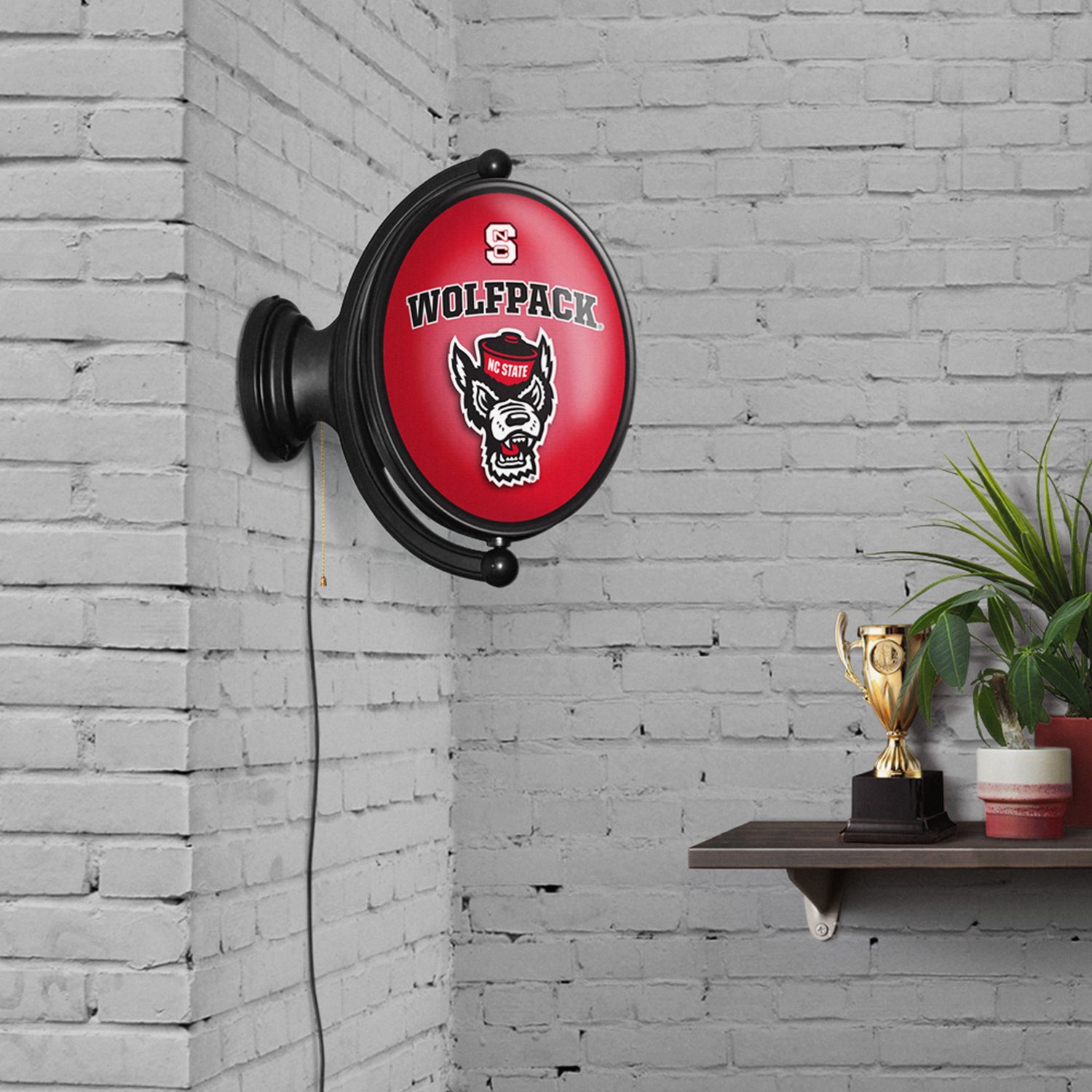 The Fan-Brand North Carolina State University Tuffy’s Face Original Oval Rotating Lighted Sign  - view number 4