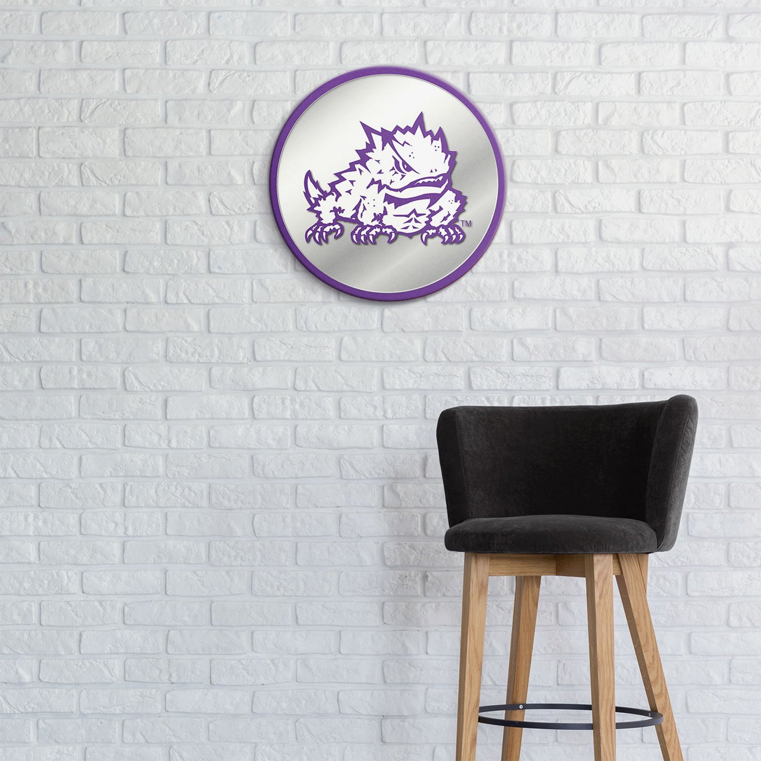 The Fan-Brand Texas Christian University Mascot Modern Disc Mirrored Wall Sign - view number 3