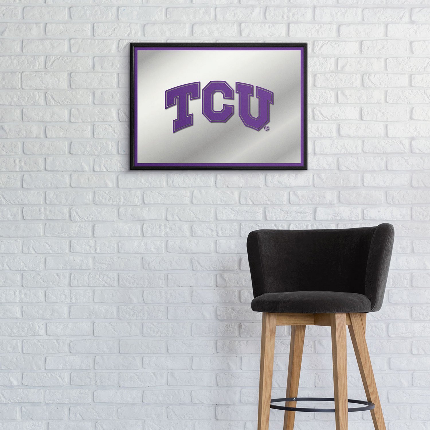 The Fan-Brand Texas Christian University Framed Mirrored Wall Sign - view number 3
