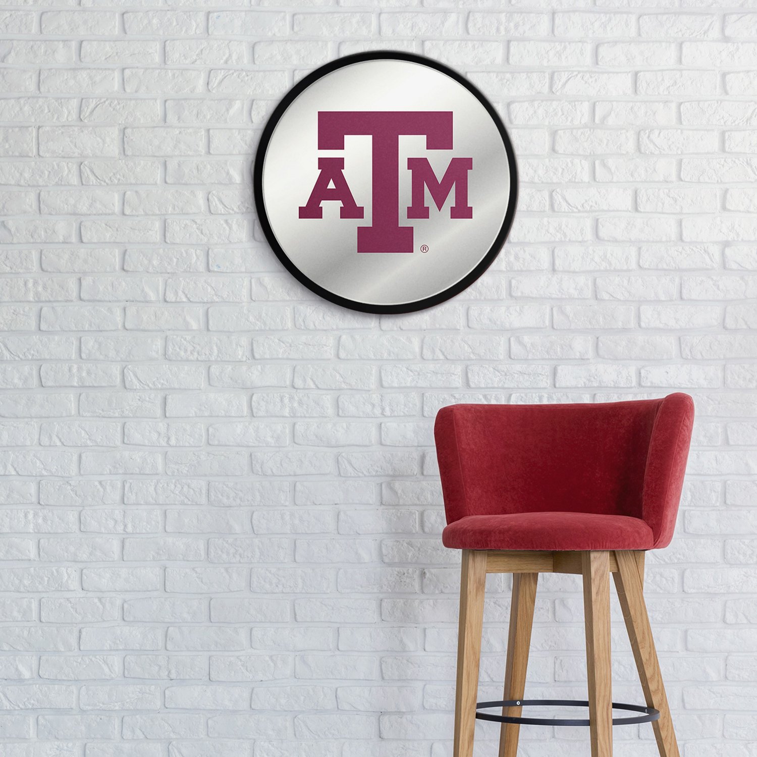 The Fan-Brand Texas A&M University Modern Disc Mirrored Wall Sign - view number 3