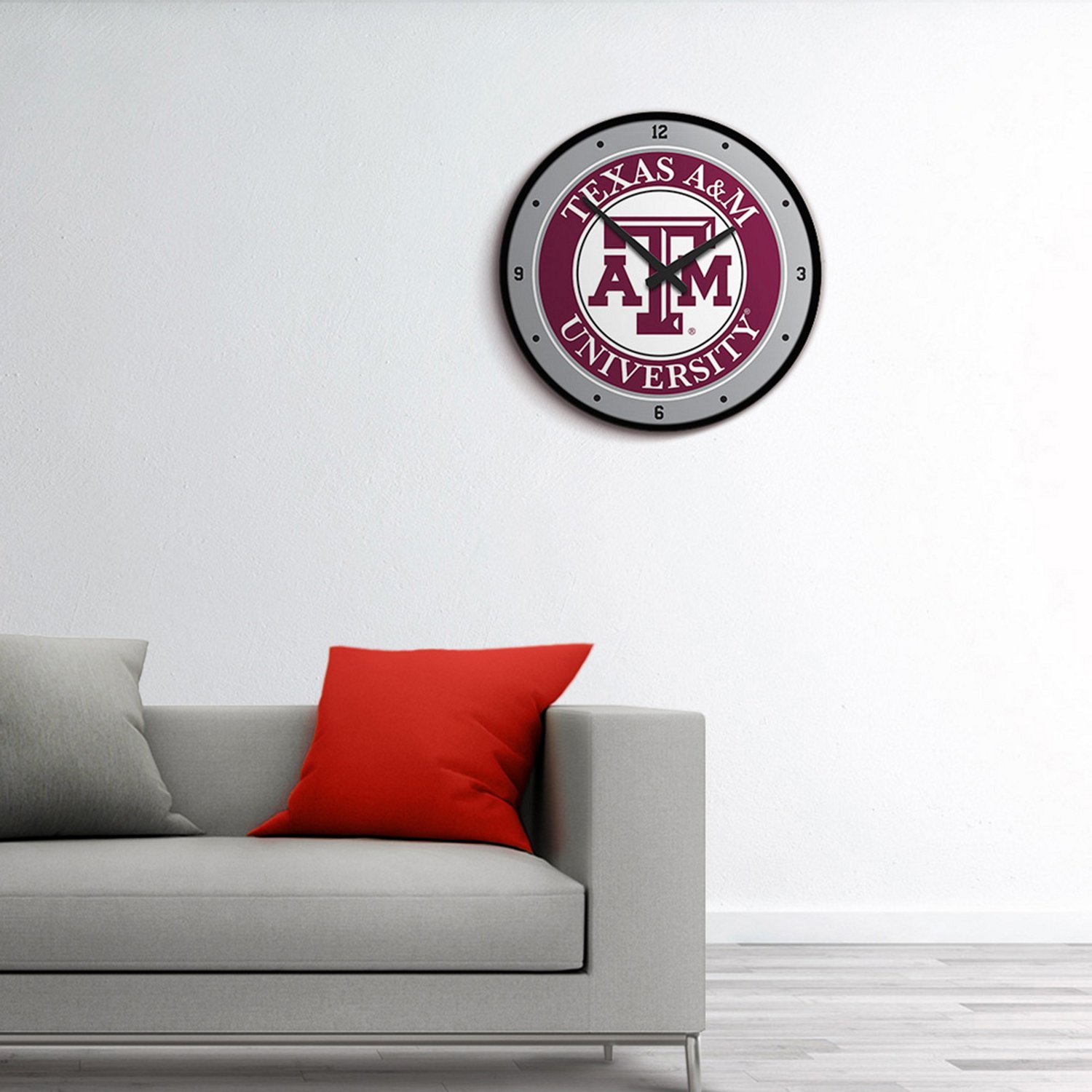 The Fan-Brand Texas A&M University Modern Disc Clock  - view number 3