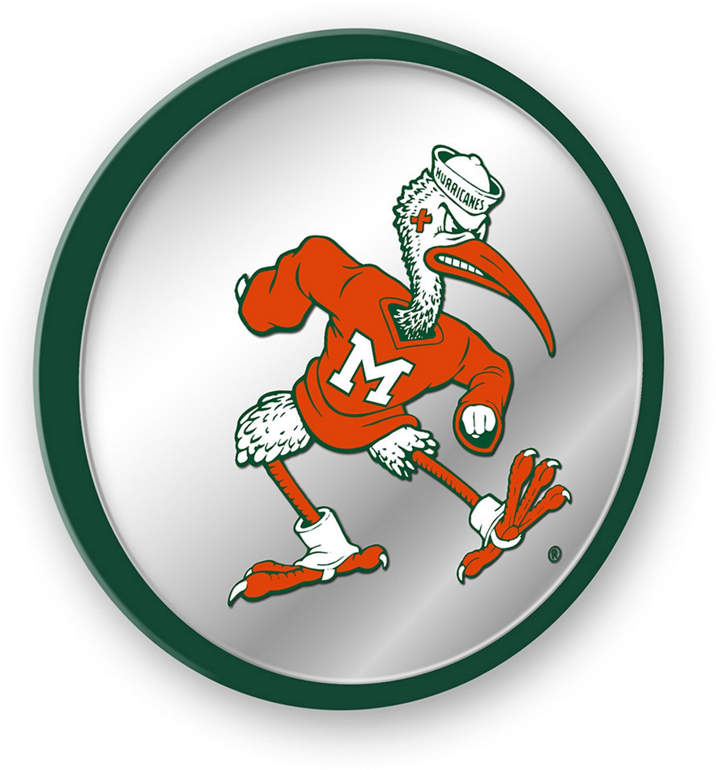 The Fan-Brand University of Miami Mascot Modern Disc Mirrored Wall Sign - view number 2