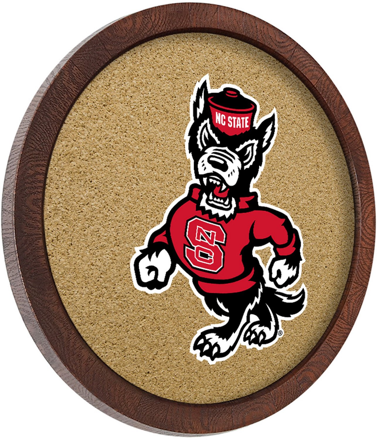 The Fan-Brand North Carolina State University Anchor Mascot “Faux” Barrel Framed Cork Board - view number 2
