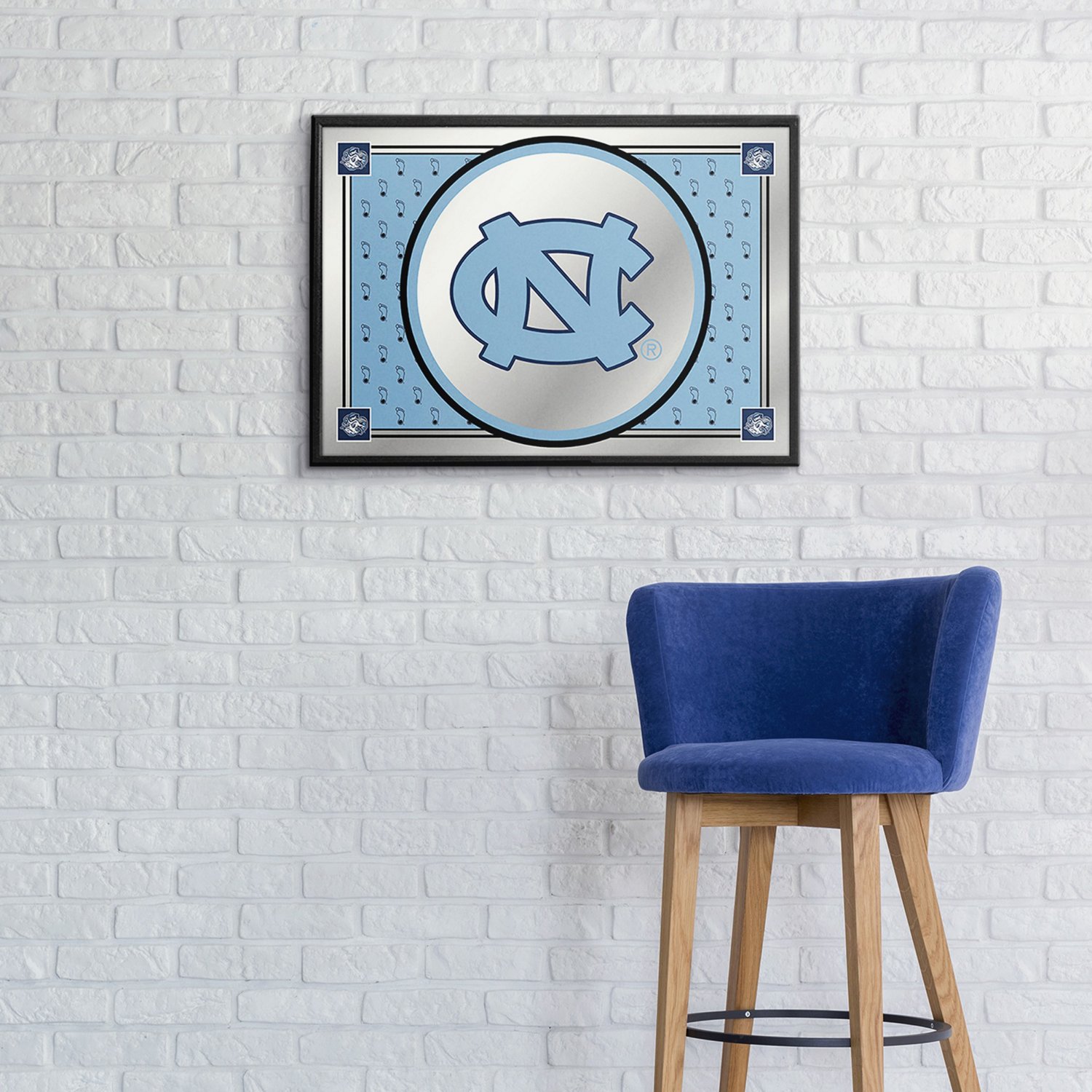 The Fan-Brand University of North Carolina Team Spirit Framed Mirrored Wall Sign - view number 3