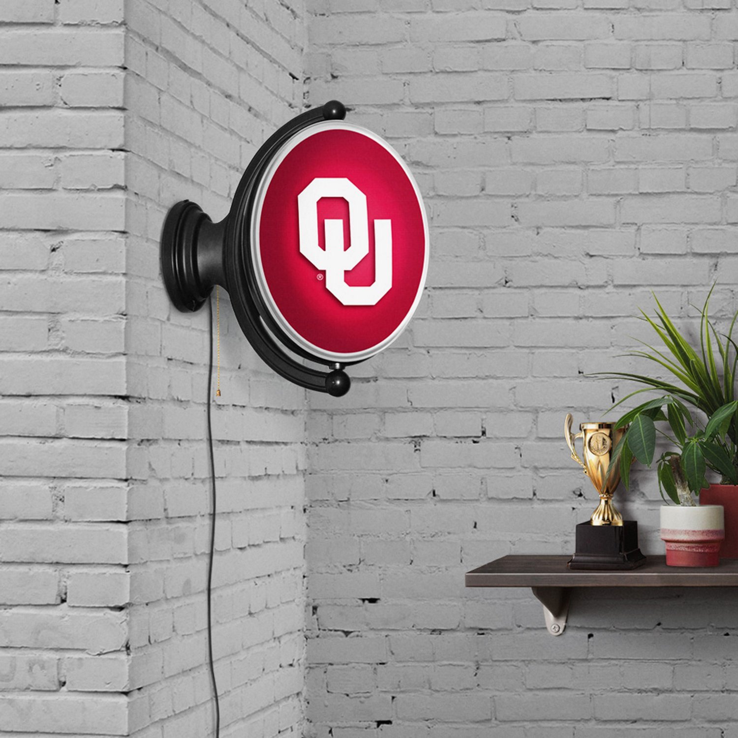 The Fan-Brand University of Oklahoma Original Oval Rotating Lighted Sign