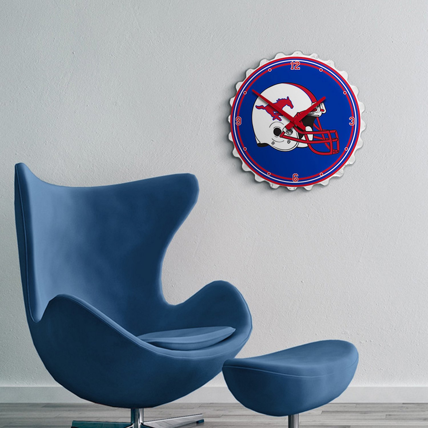 The Fan-Brand Southern Methodist University Helmet Bottle Cap Clock - view number 3